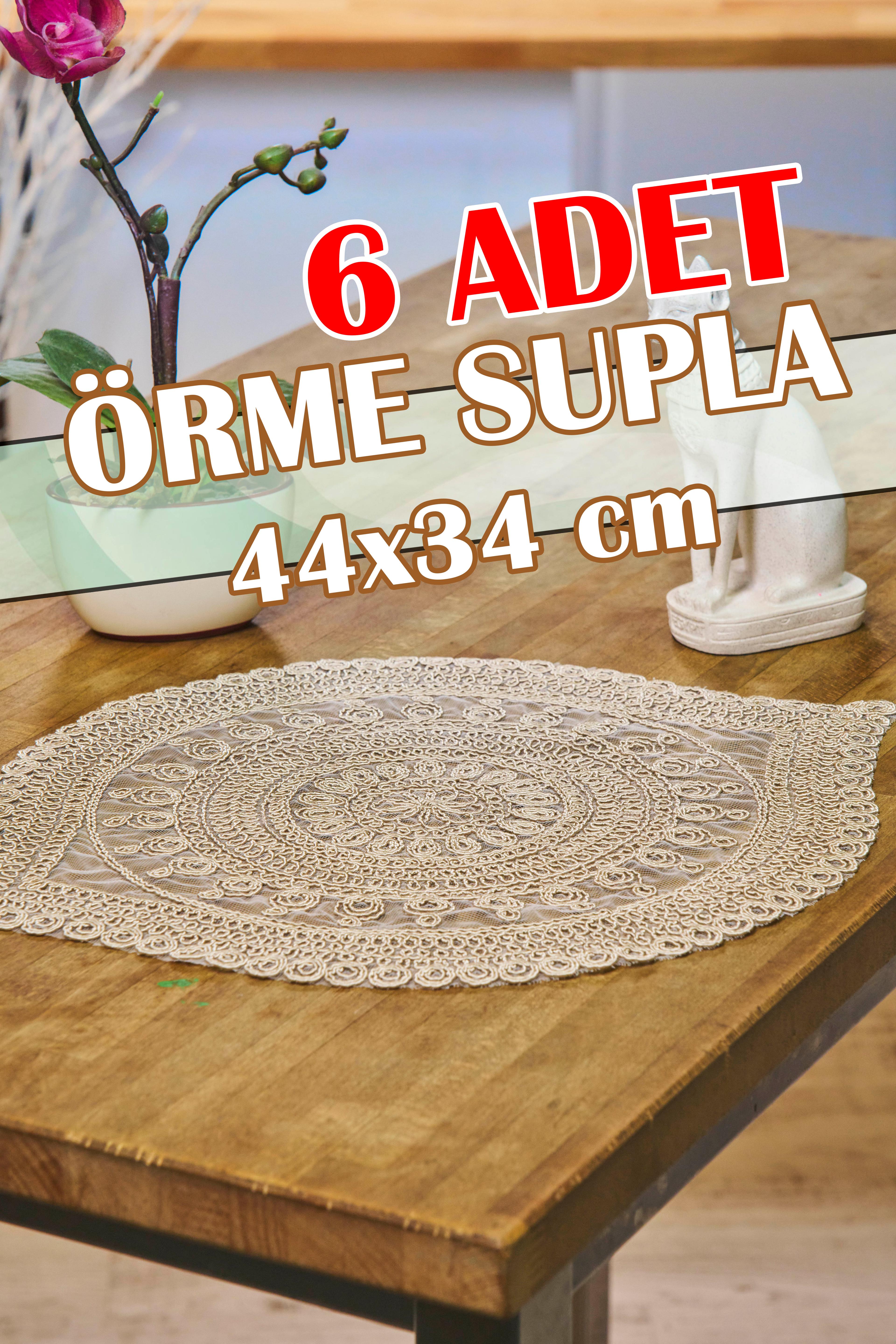 6 Adet Venedik Örme Supla (44x34 cm) - GRİ
