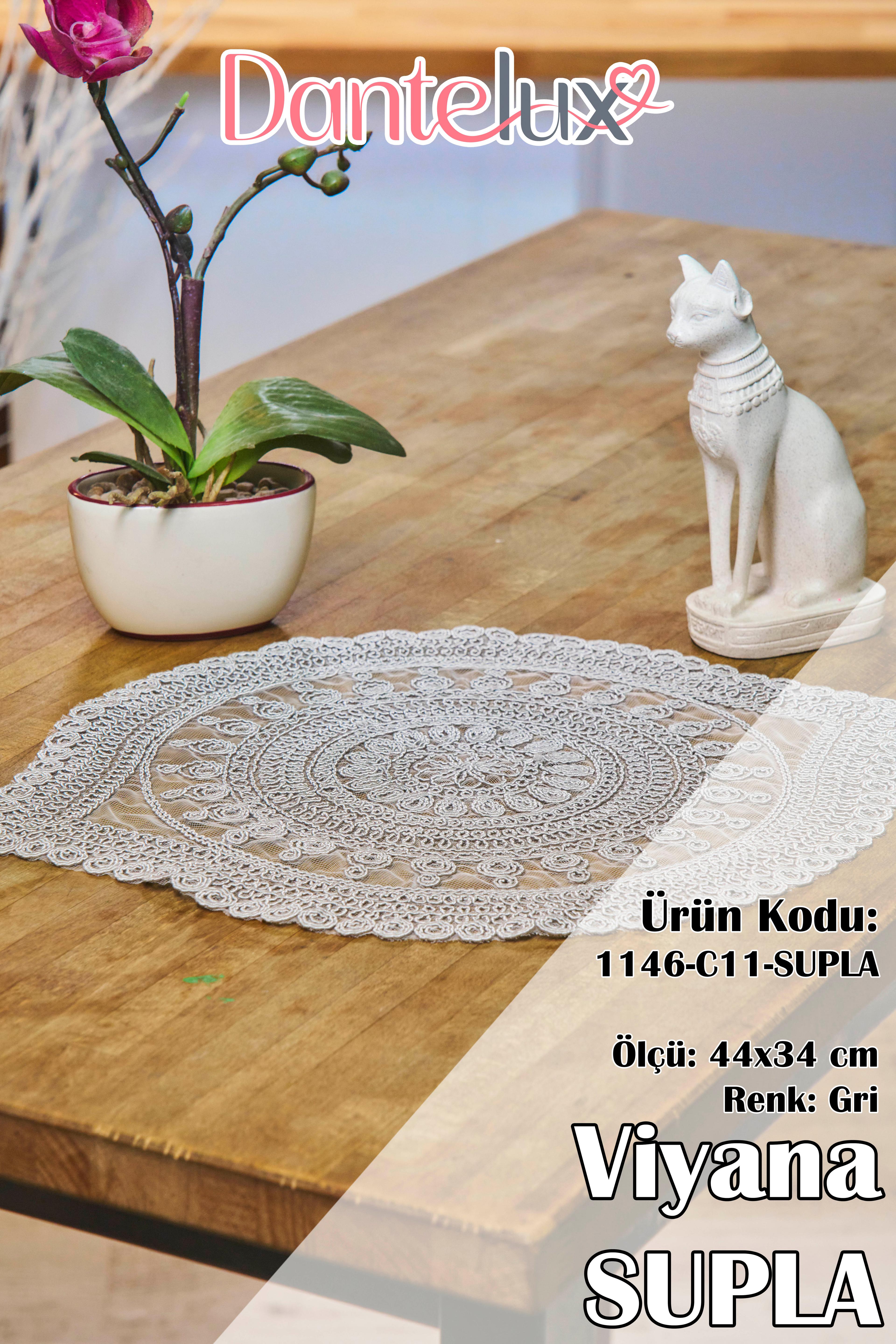 6 Adet Venedik Örme Supla (44x34 cm) - KAHVE