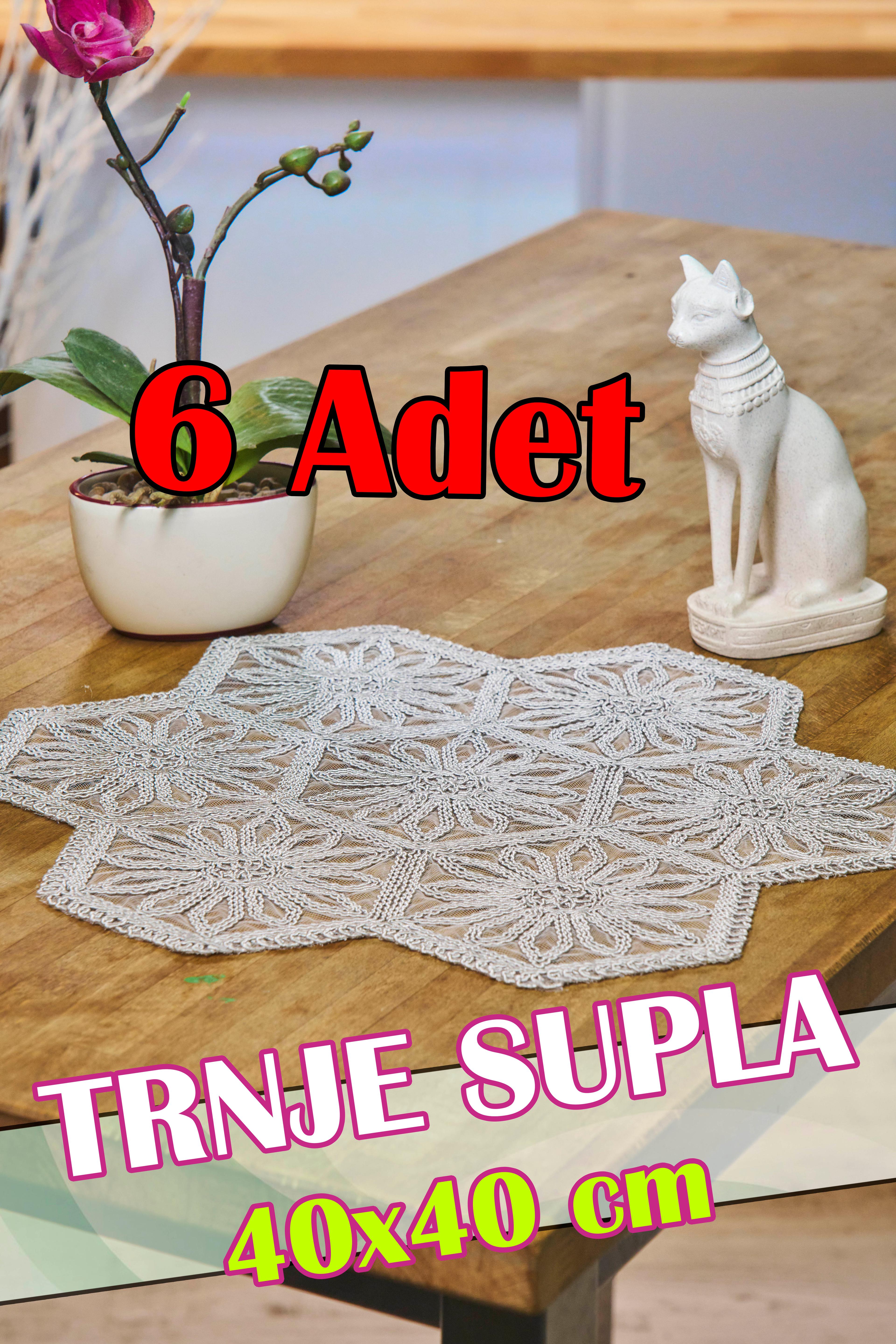 6 Adet Örme Trnje Supla (40x40 cm) - GRİ