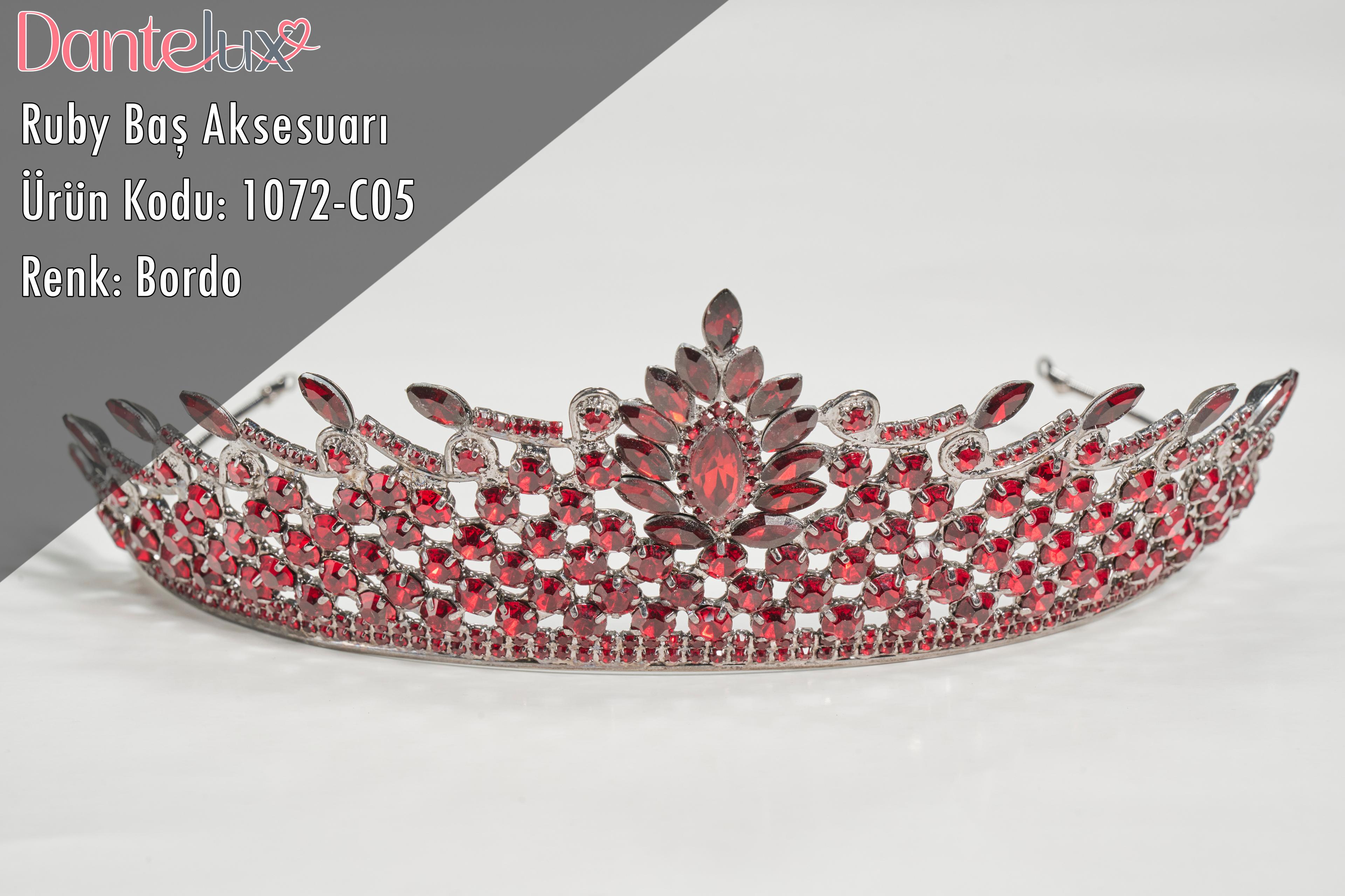Ruby Gelin Tacı Baş Aksesuarı - BORDO
