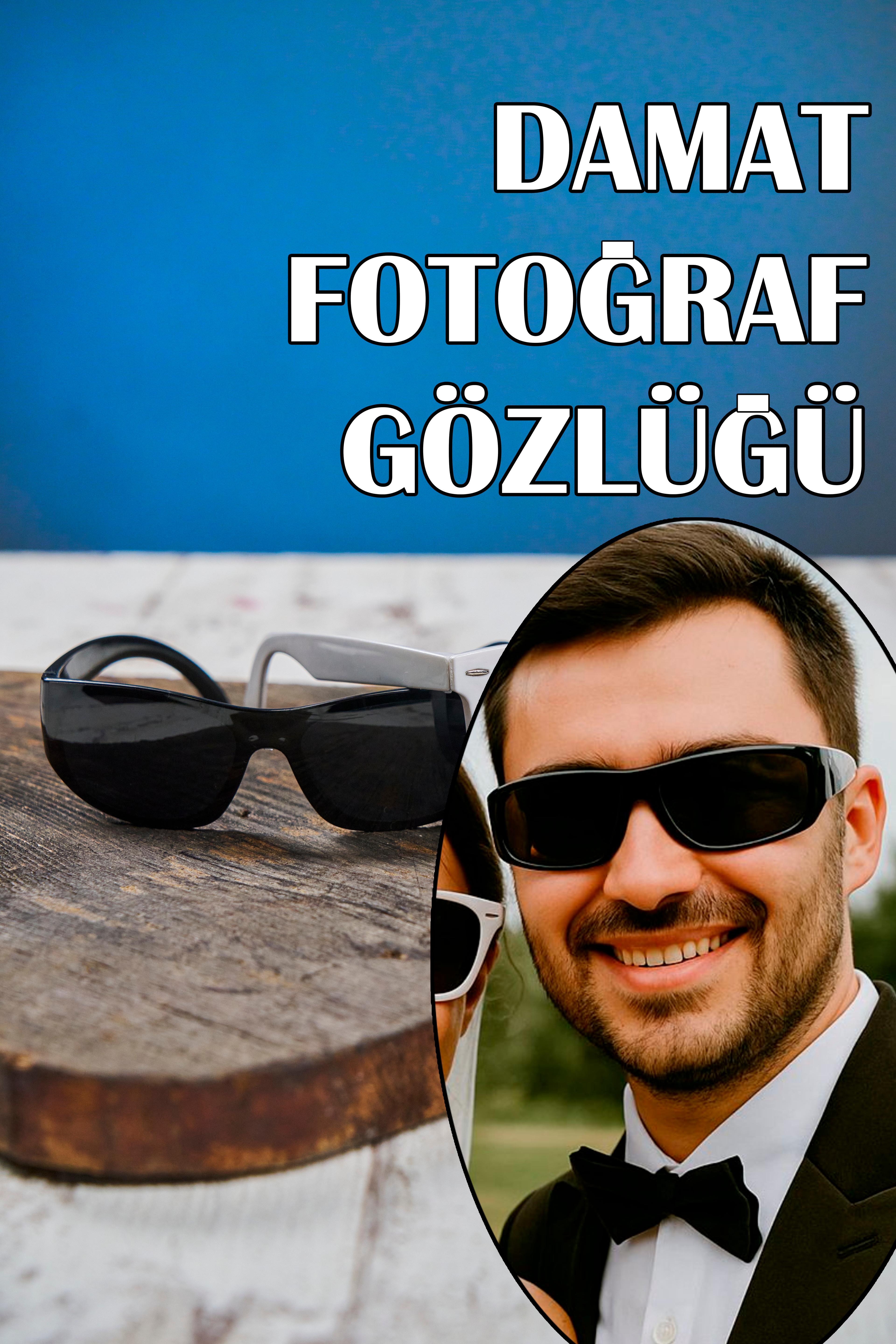 Gelin & Damat Fotoğraf Gözlüğü - SİYAH