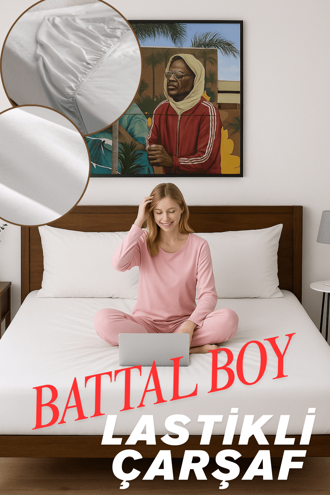 Ranforce Pamuklu Lastikli Çarşaf - Battal Boy