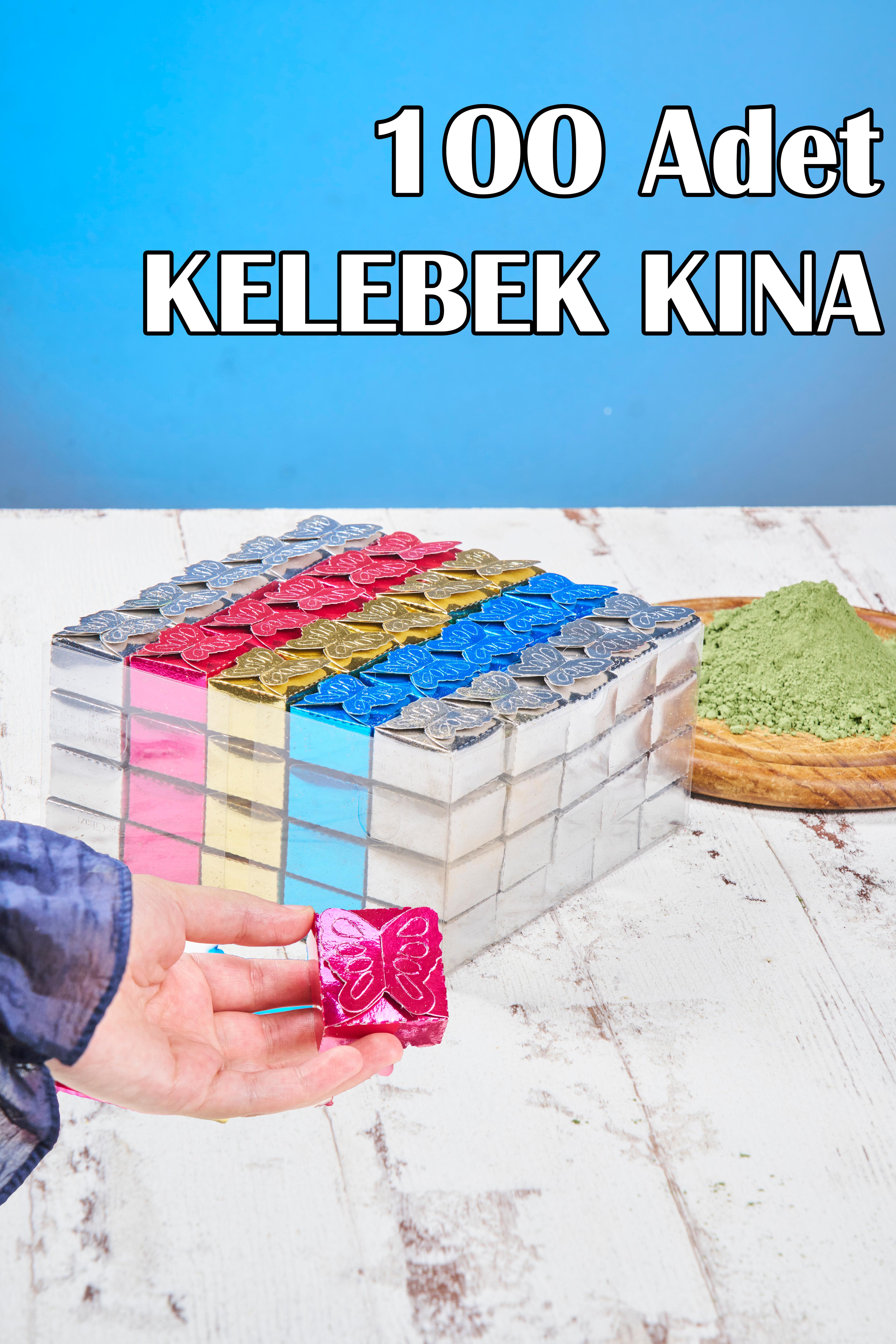 100 Adet Kelebek Kına - Dağıtmalık & Hediyelik Kına