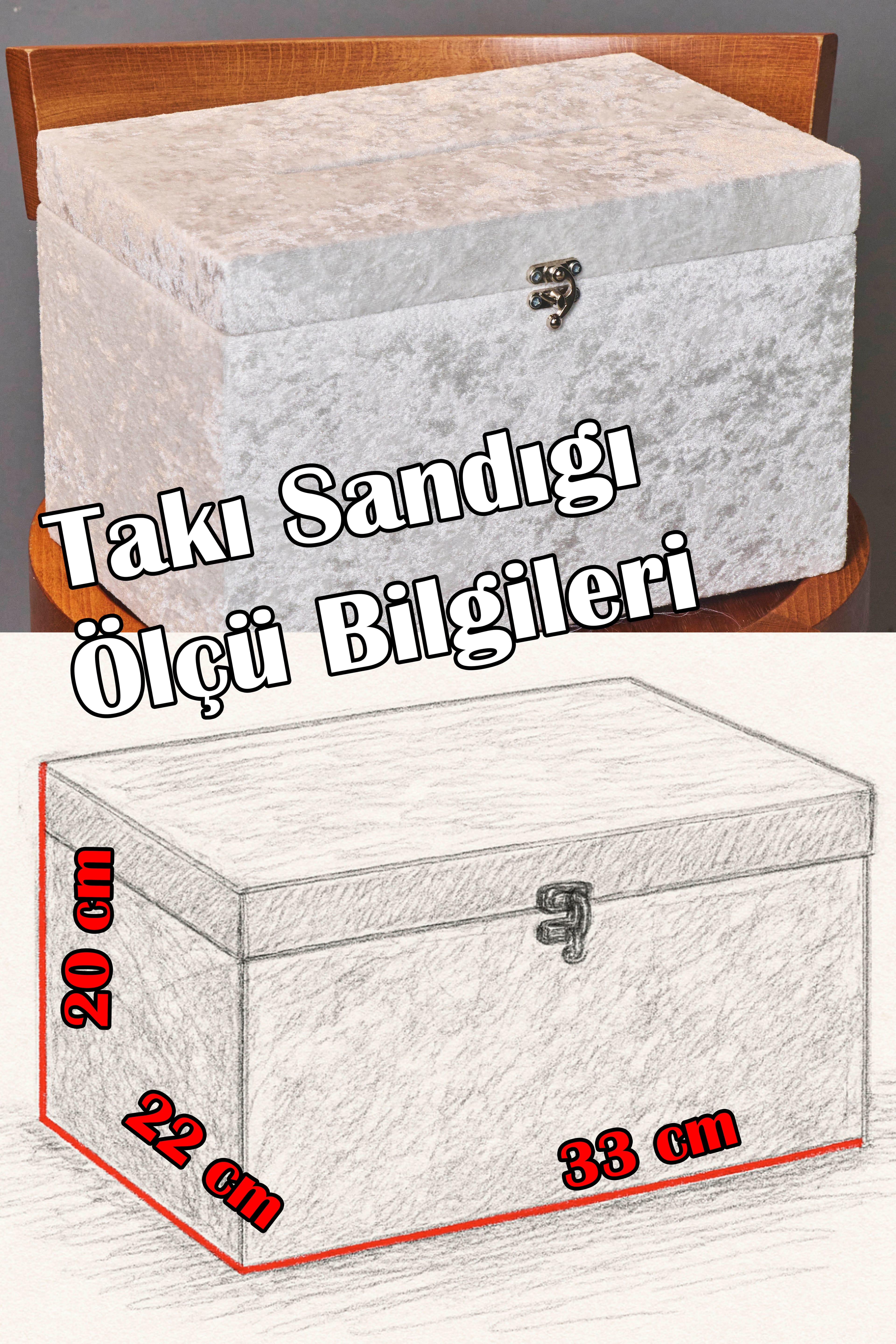 Kadife Takı Sandığı (20x22x33 cm)