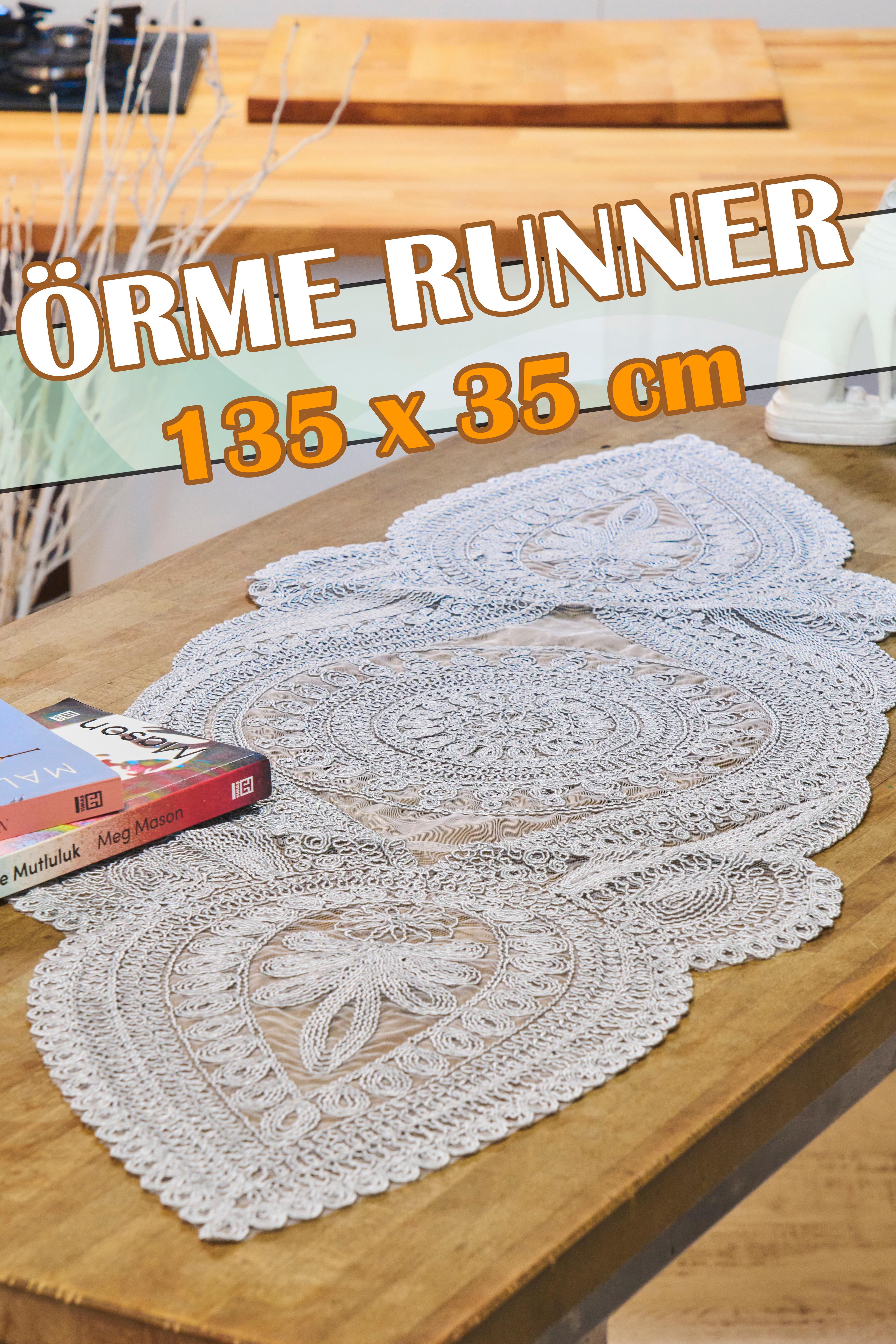 Viyana Örme Tek Runner (135x35 cm) - GRİ