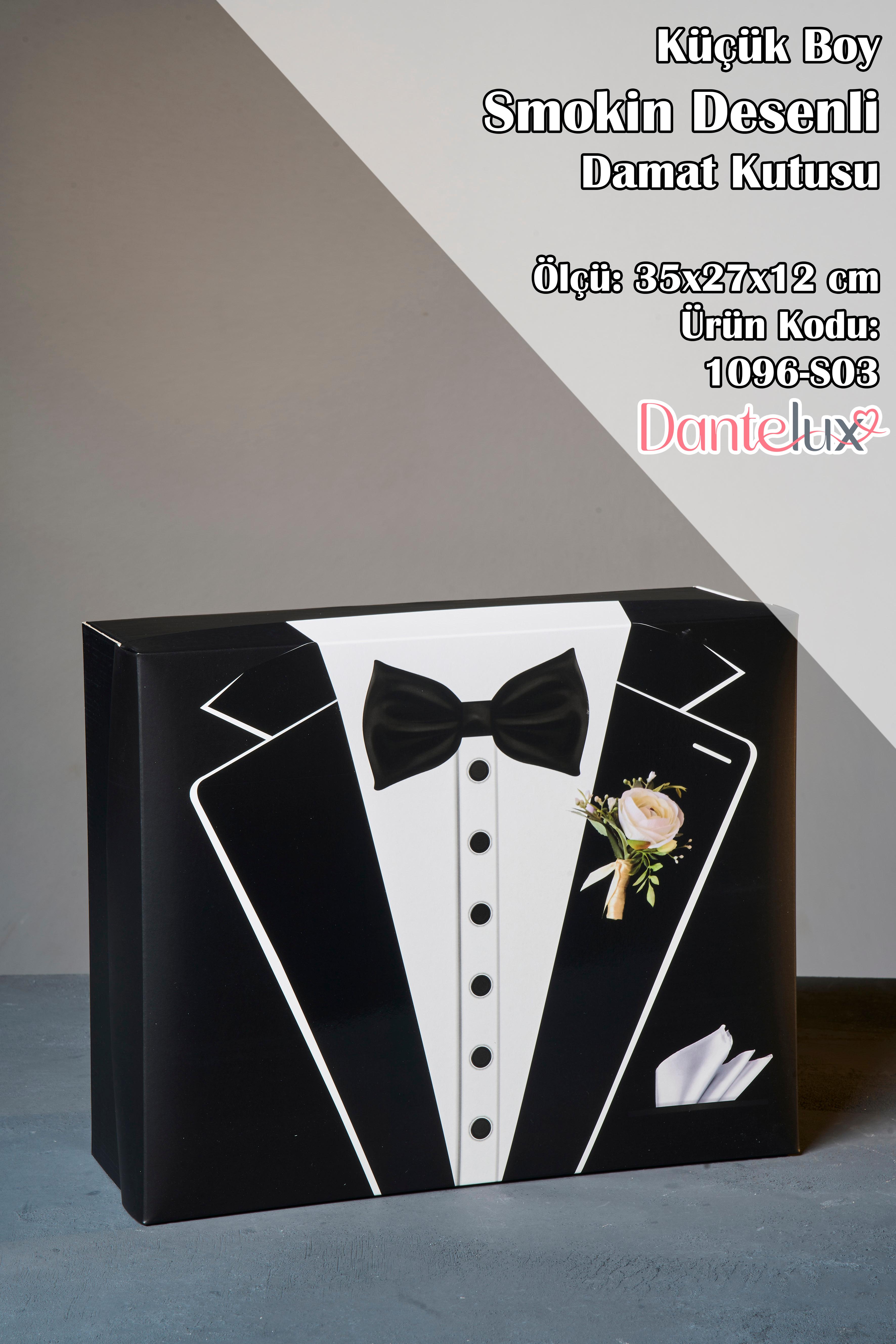 Smokin Desenli 3'Lü Damat Kutusu - Küçük Boy
