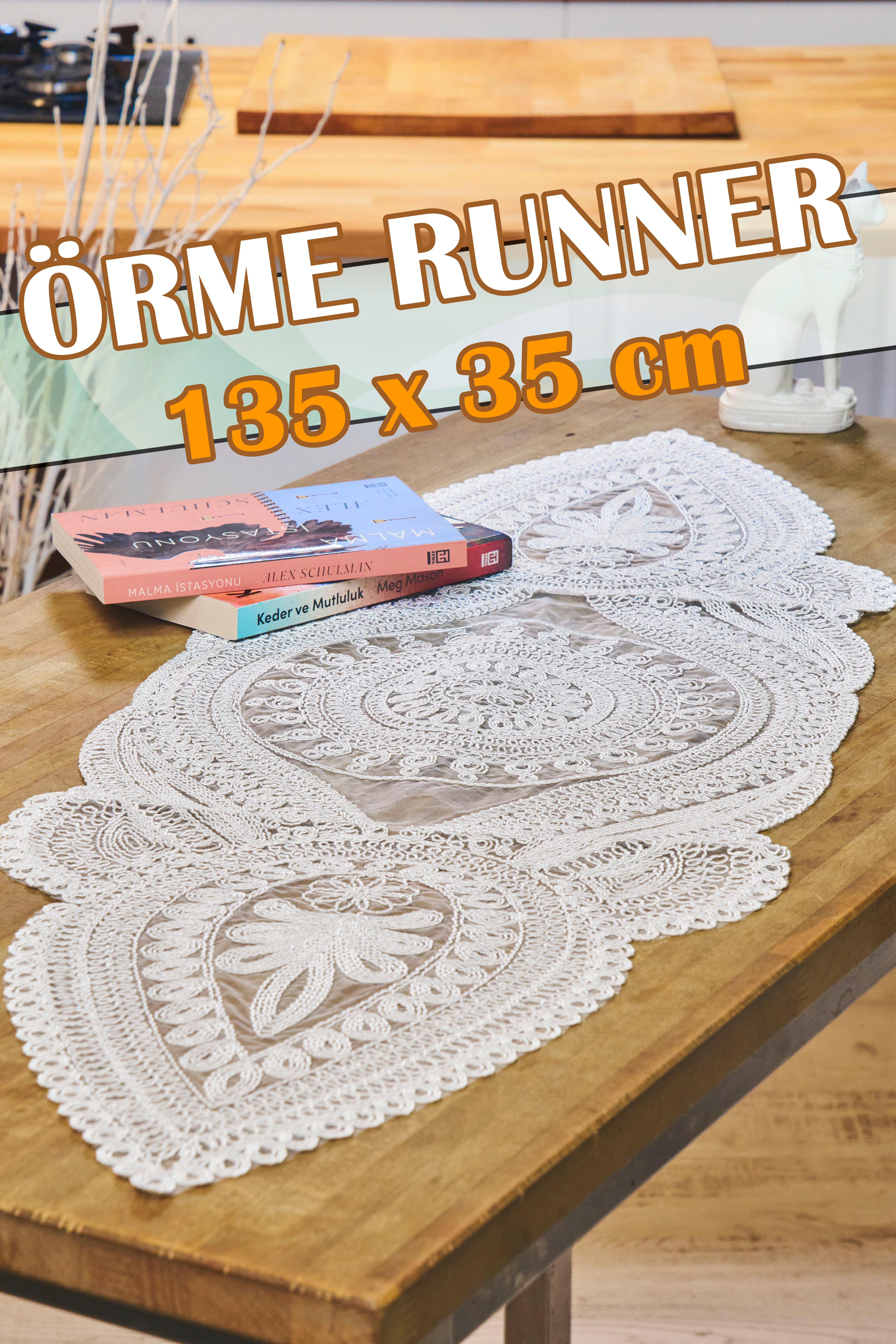 Viyana Örme Tek Runner (135x35 cm) - EKRU