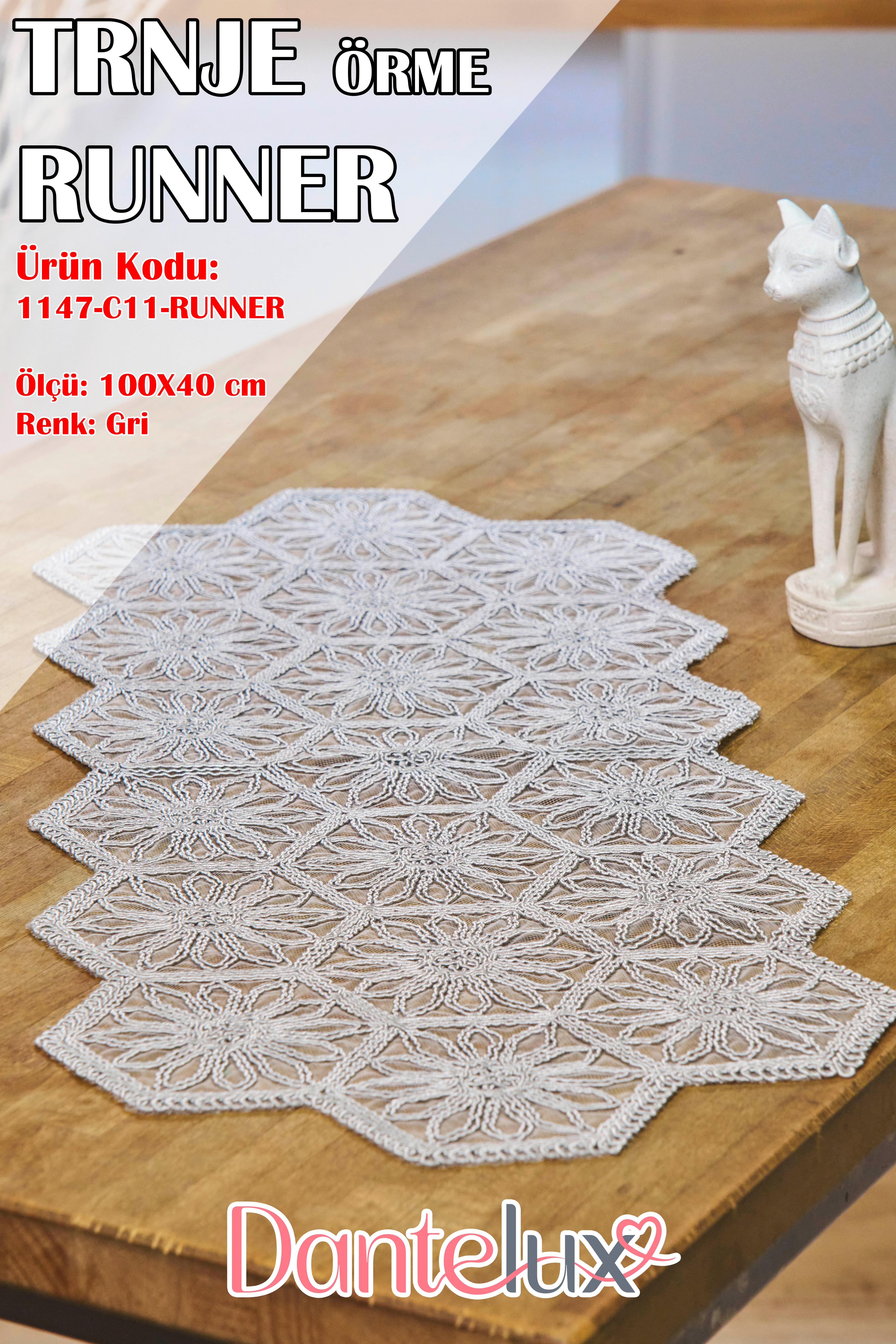 Trnje Örme Runner (100x40 cm) - GRİ