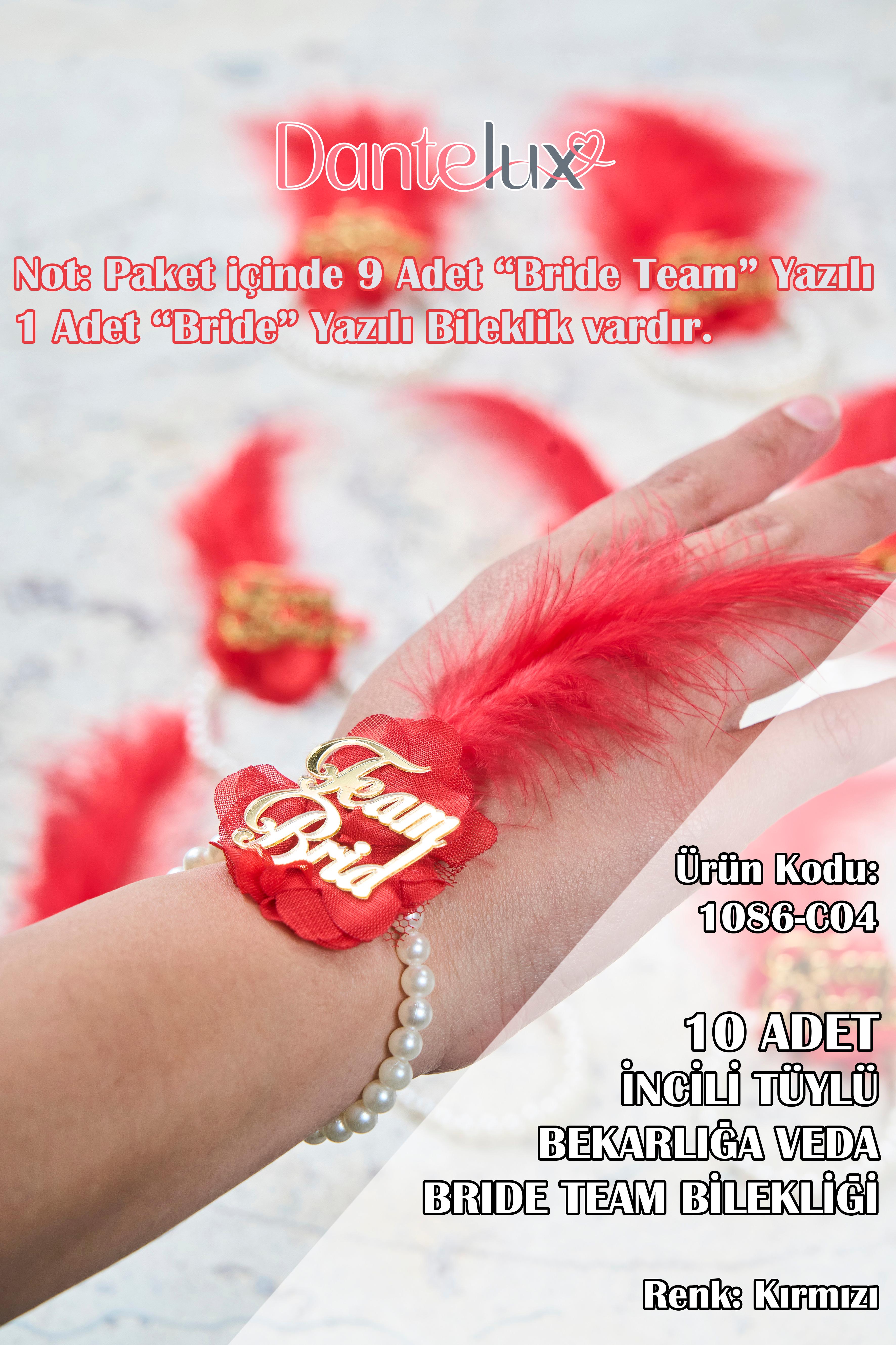 10 Adet Bekarlığa Veda - Bride Team Bileklik