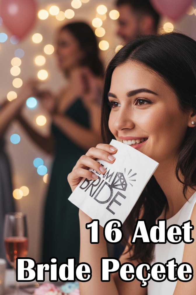 16 Adet Bride Parti Peçetesi (Ölçü: 33x33 cm) - GRİ