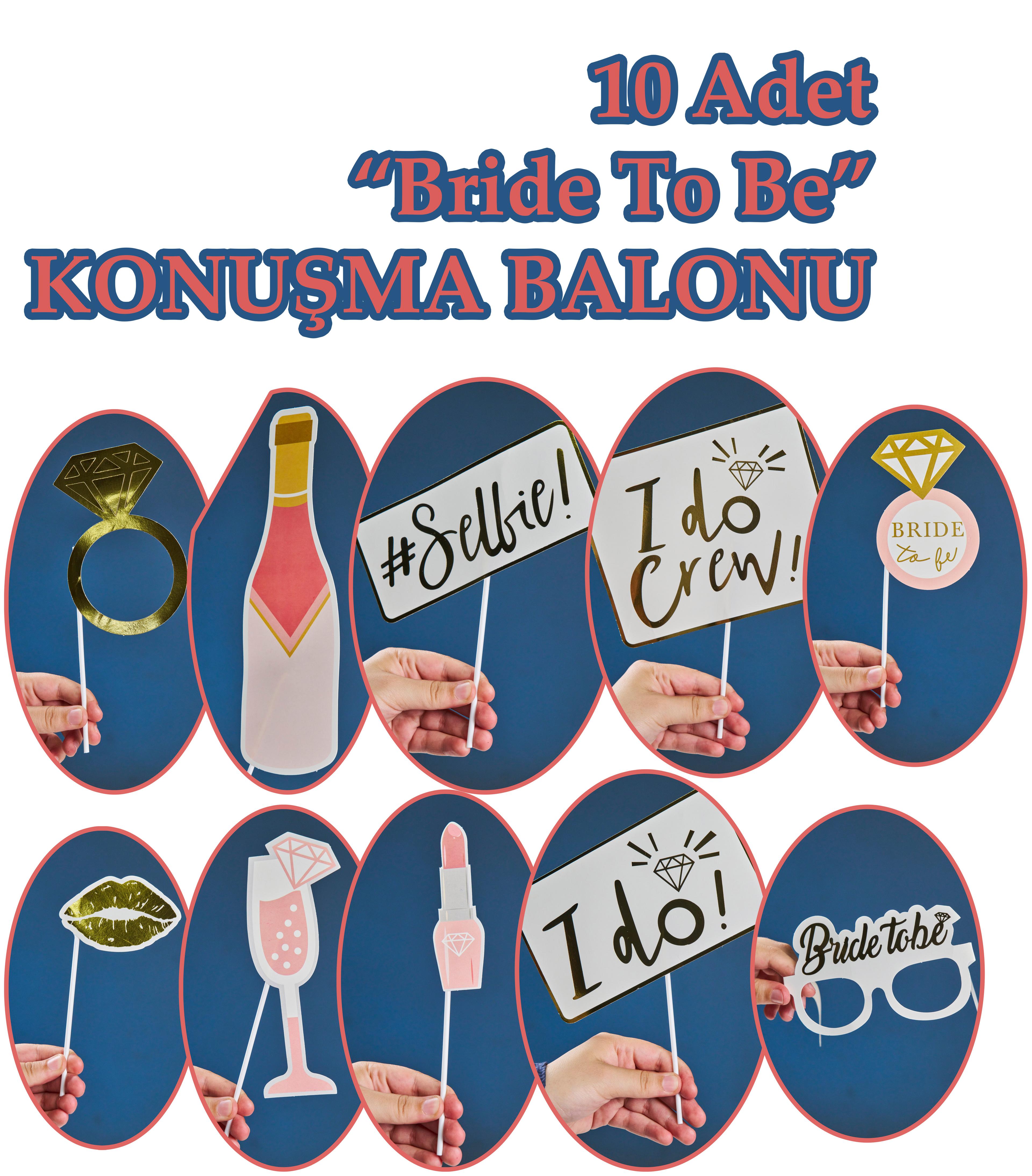 10 Adet "Bride To Be" Konuşma Balonu