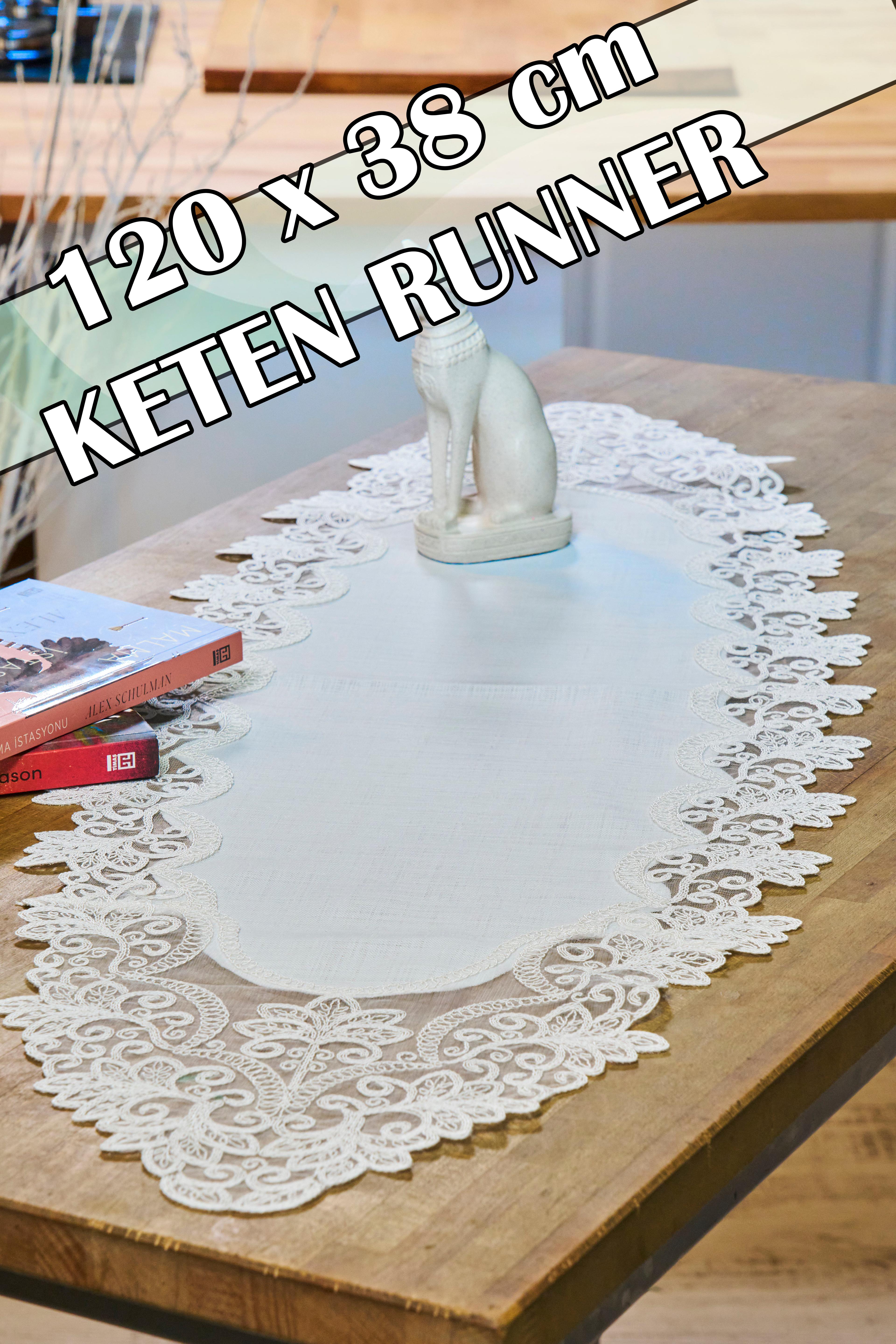 Keten Dantelli Runner (120x38 cm) - 2. Model