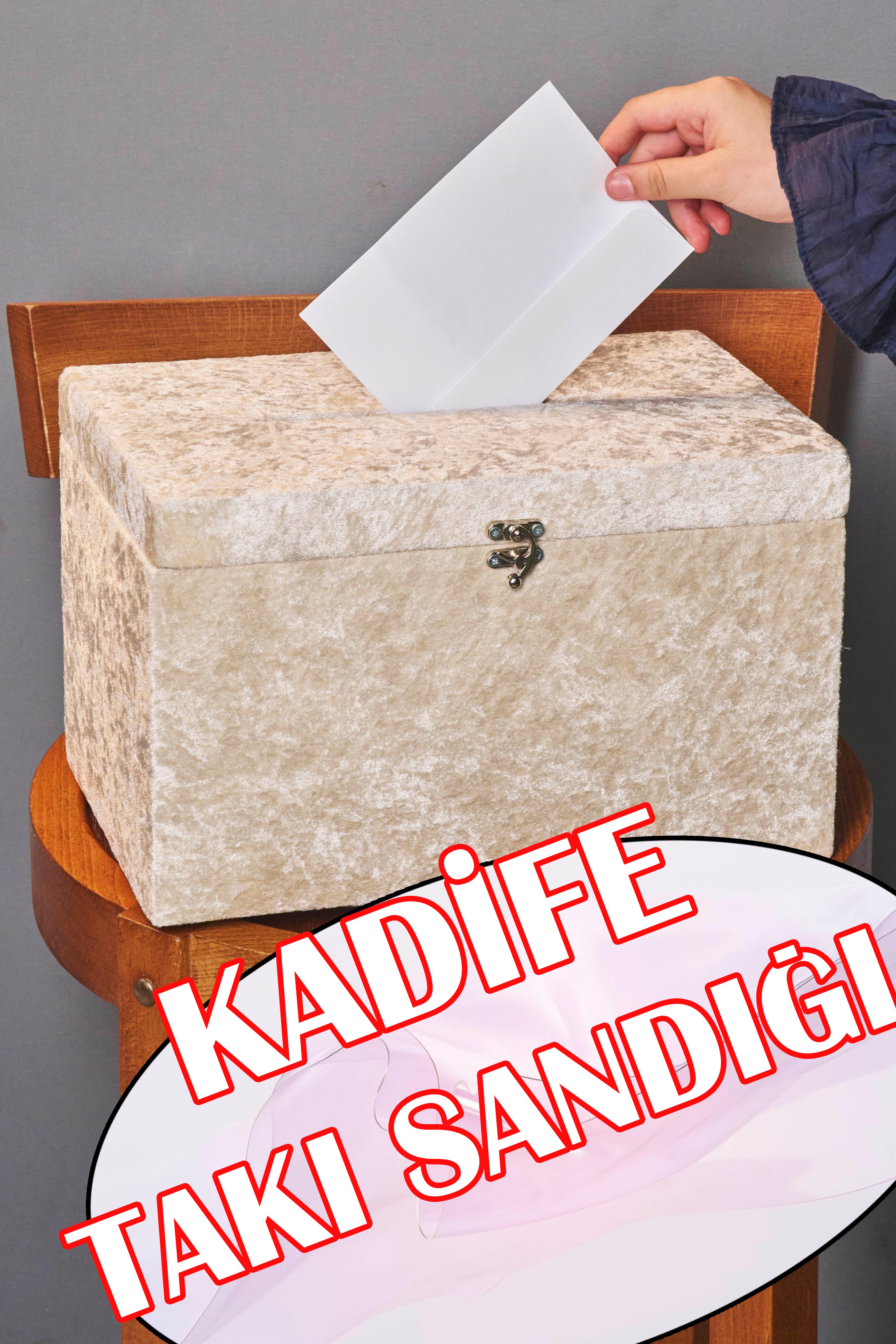 Kadife Takı Sandığı (20x22x33 cm) - KAHVE