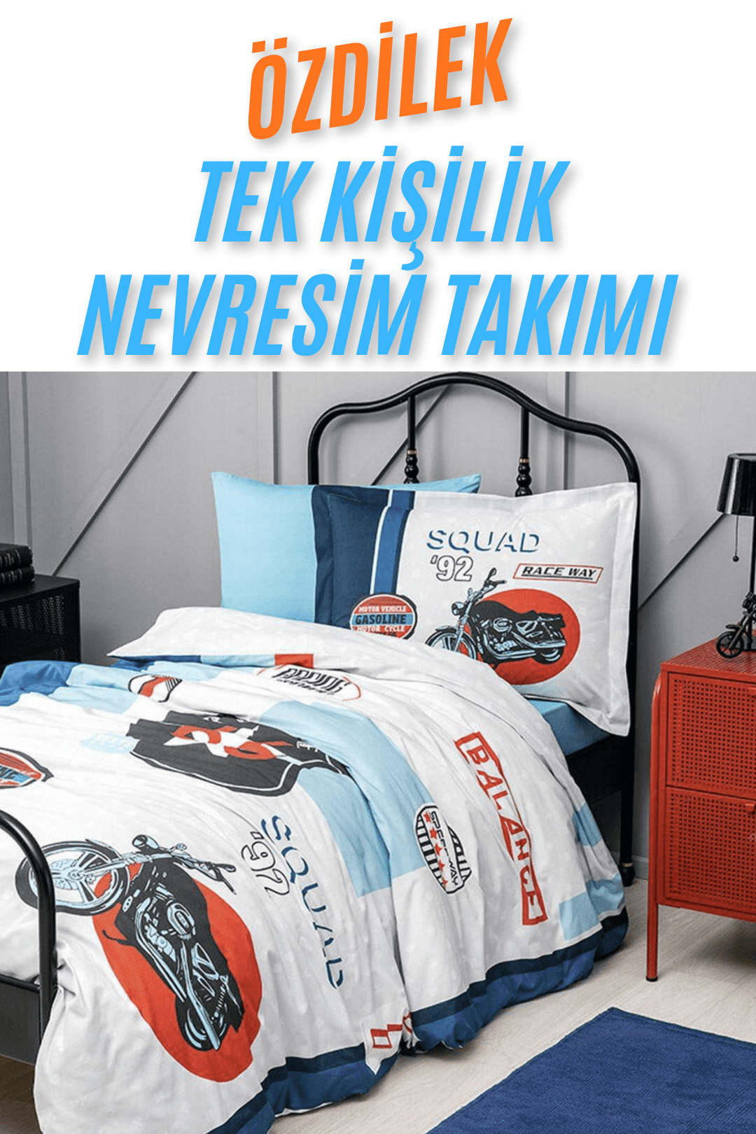 %100 Pamuklu Tek Kişilik Nevresim Takımı (3 Parça) Sınırlı Stok - 9. Model
