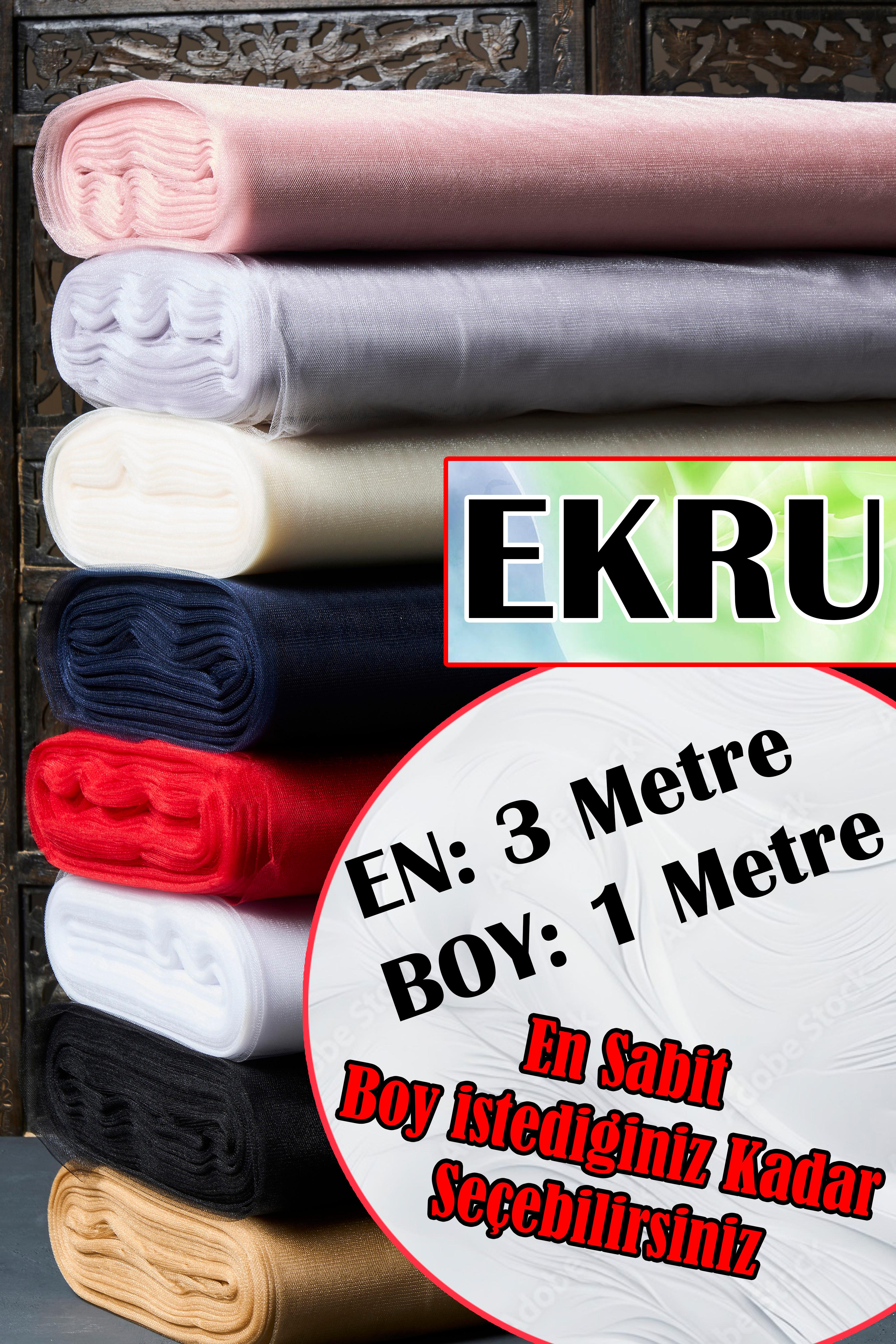 Çok Amaçlı Kristal Tül (Bohça Tülü) Metrelik - En: 3 Metre / Boy: 1 Metre - KREM