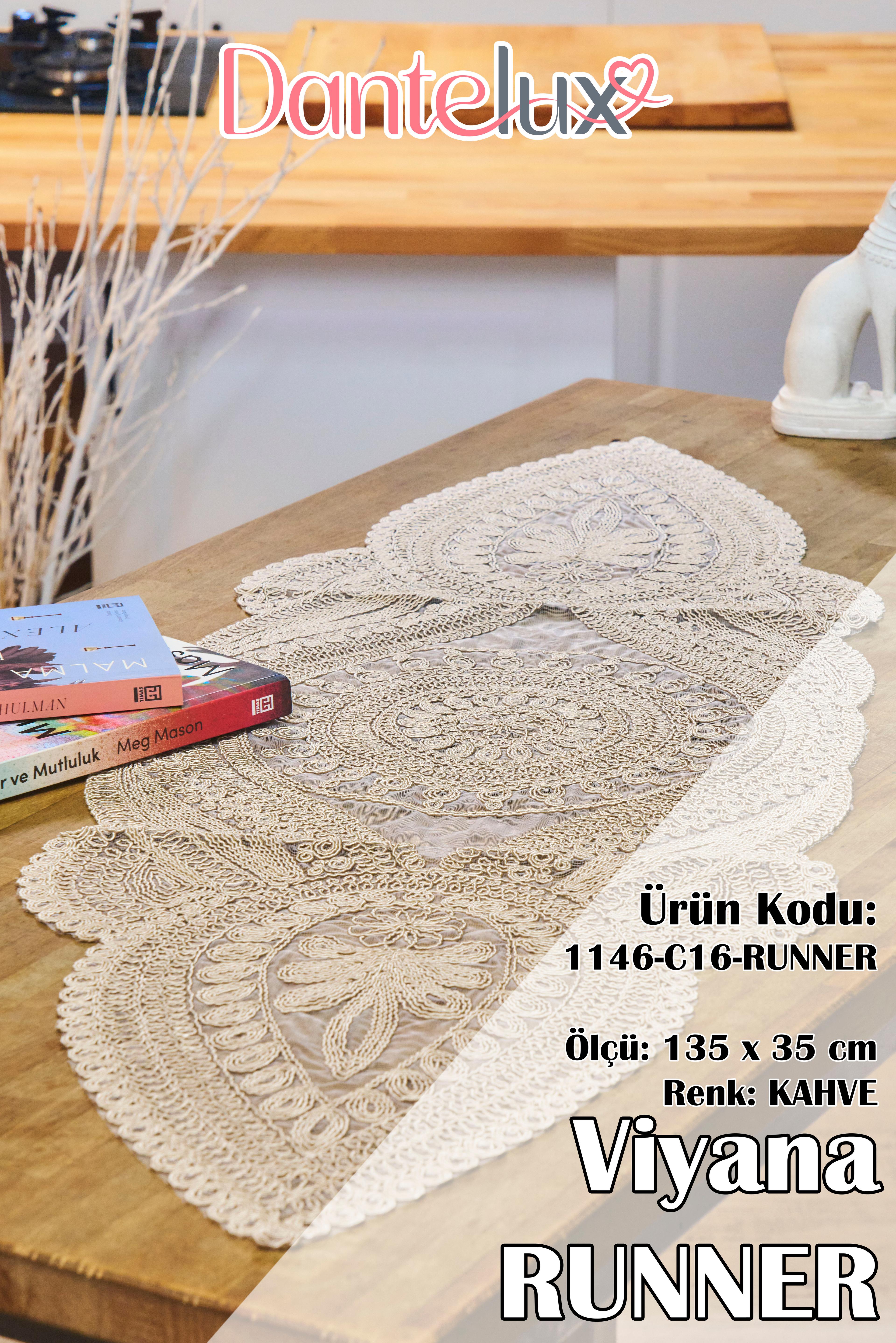 Viyana Örme Tek Runner (135x35 cm) - KAHVE