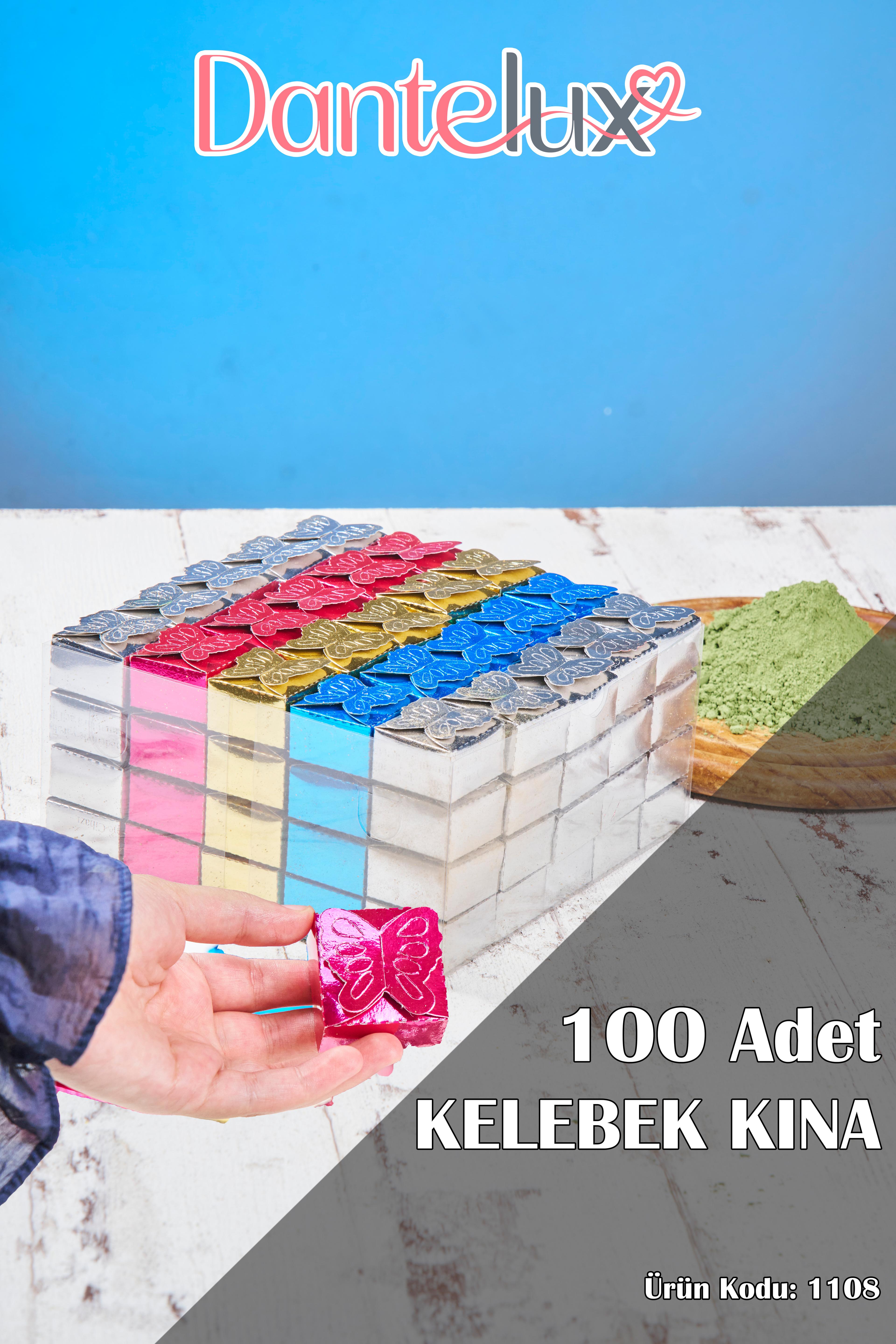 100 Adet Kelebek Kına - Dağıtmalık & Hediyelik Kına