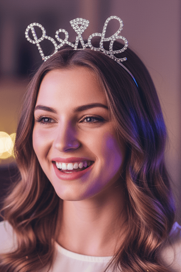 Signature Taşlı Bride Taç - GÜMÜŞ