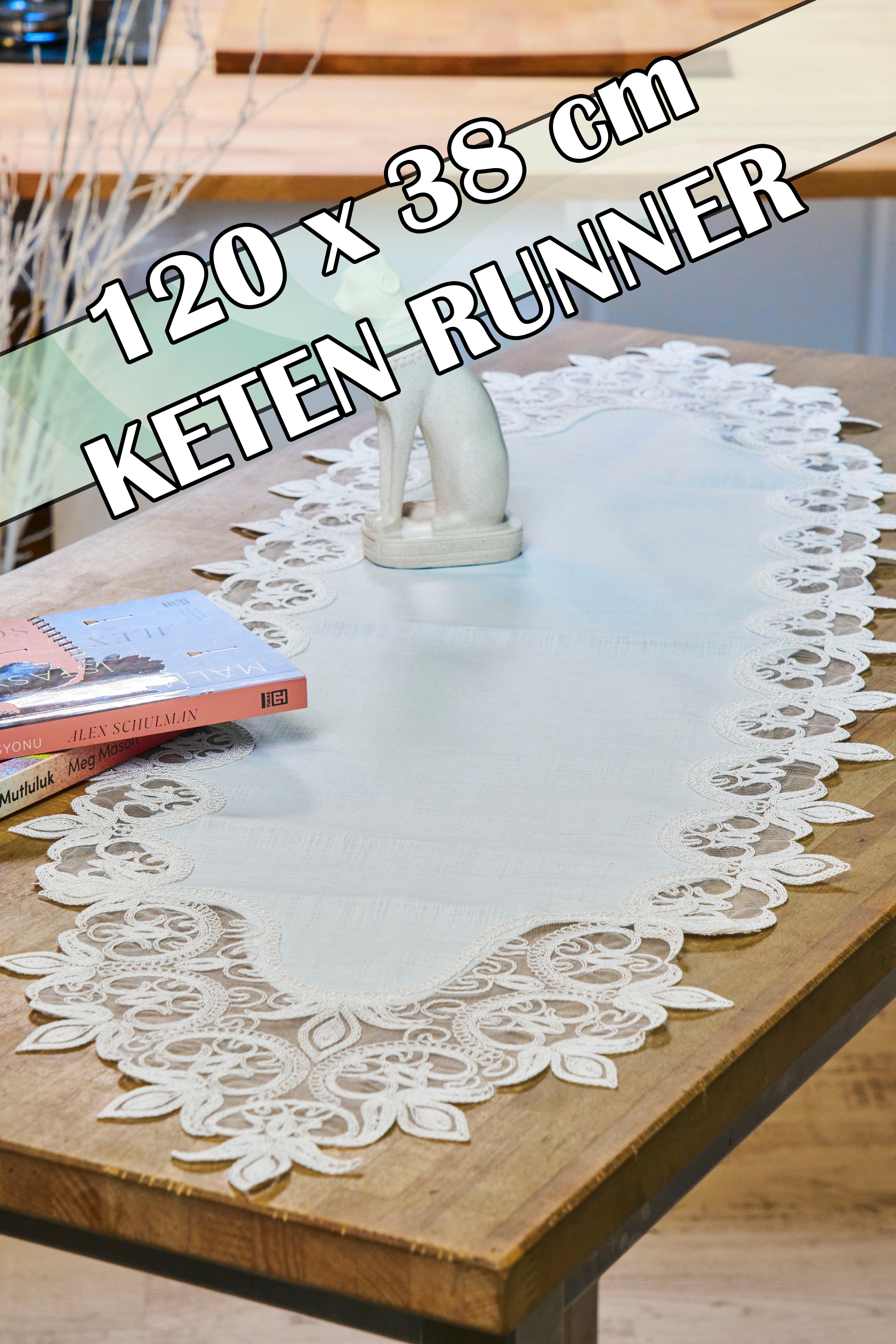 Keten Dantelli Runner (120x38 cm) - 3. Model