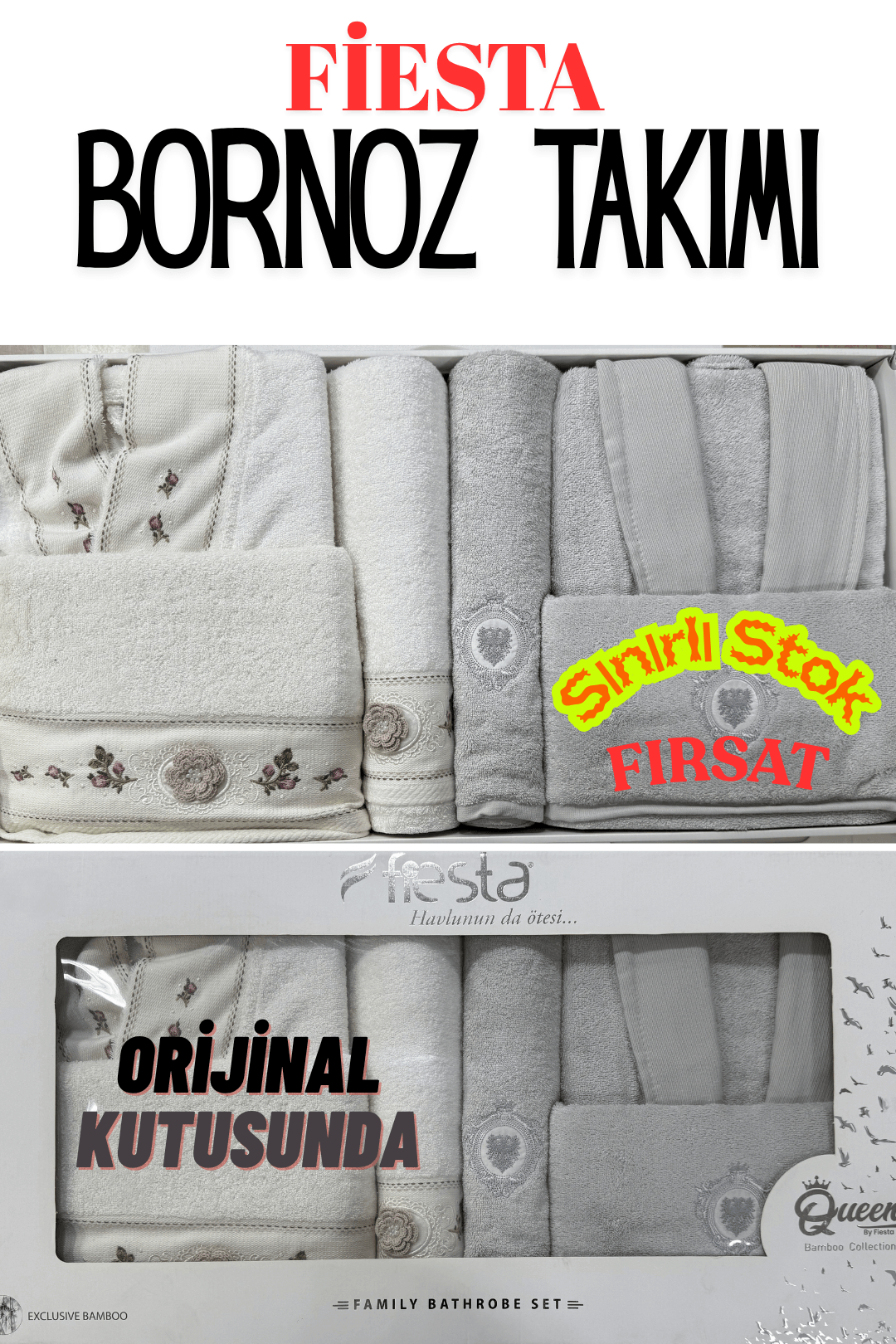 Fiesta Kampanyalı Bornoz Takımı - Özel Fiyat Sınrılı Stok - Ücretsiz Kargo - 10. Model