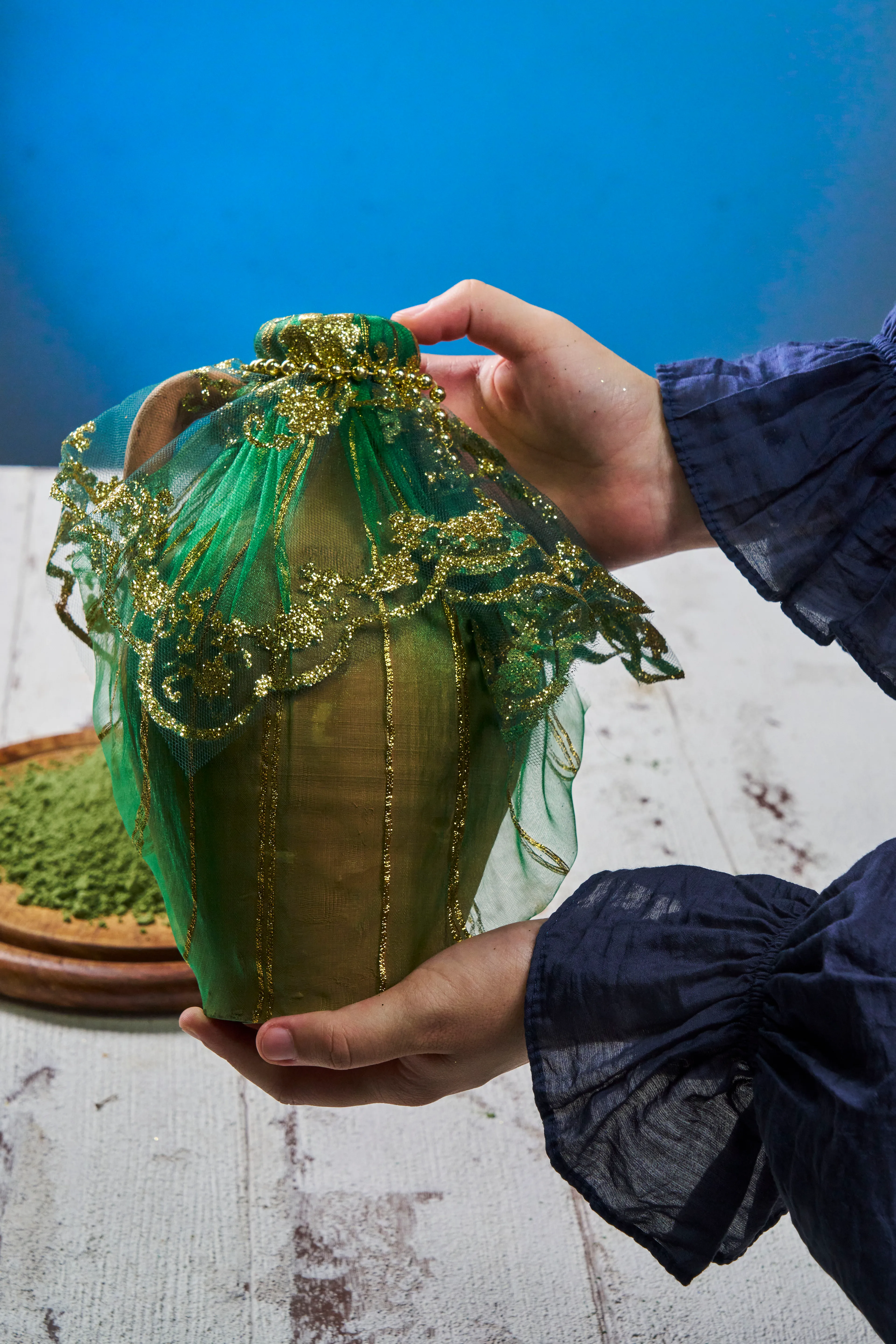 Süslü Kına Testisi (22x13 cm) - YEŞİL