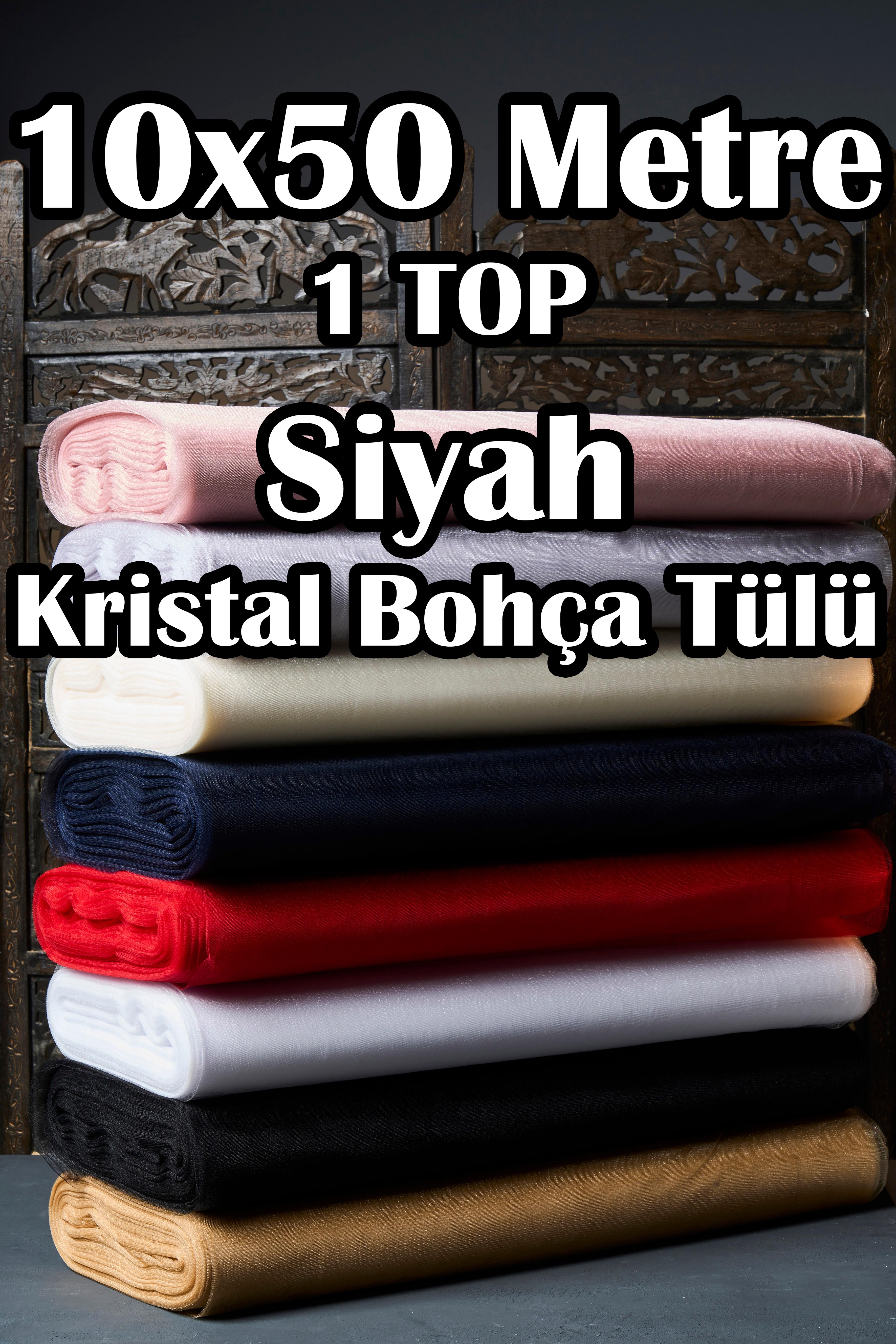 Çok Amaçlı Kristal Tül (Bohça Tülü) 3x50 Metre (1 Top) - SİYAH