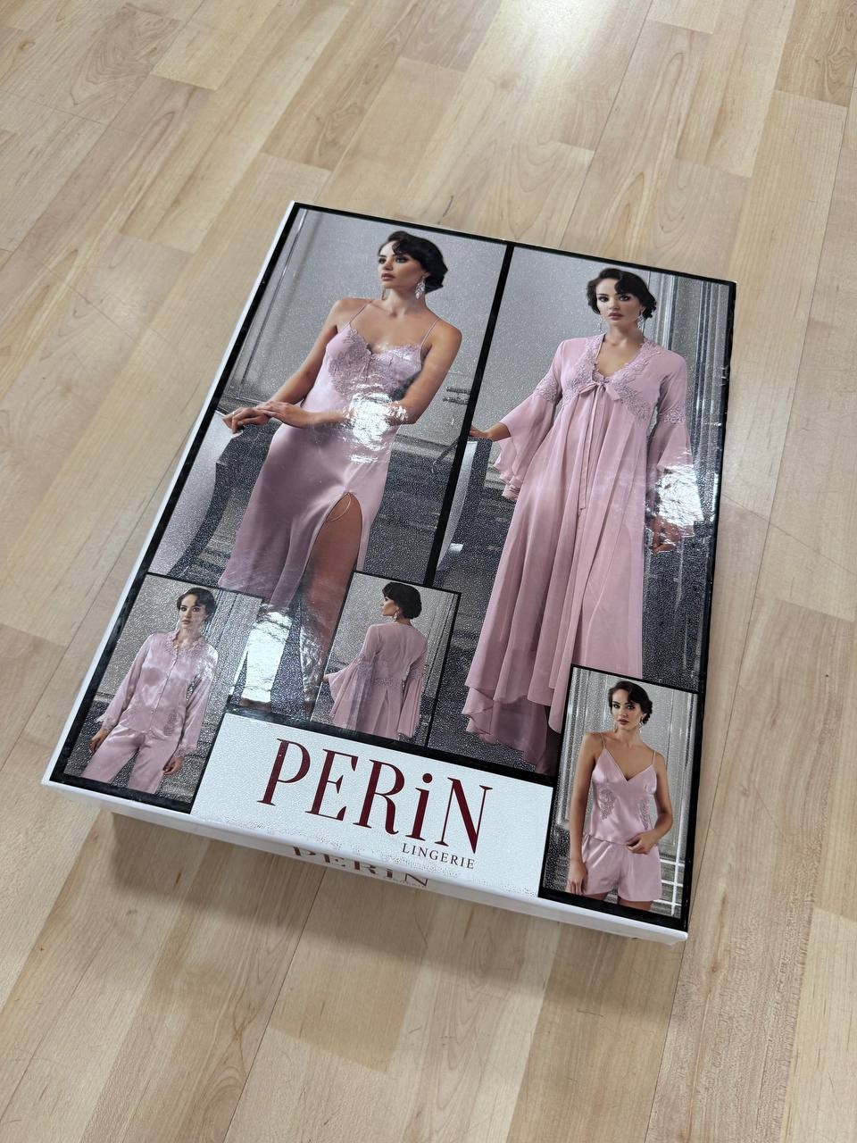 9500 Saten Gecelik Seti (6'Lı Set) - PUDRA