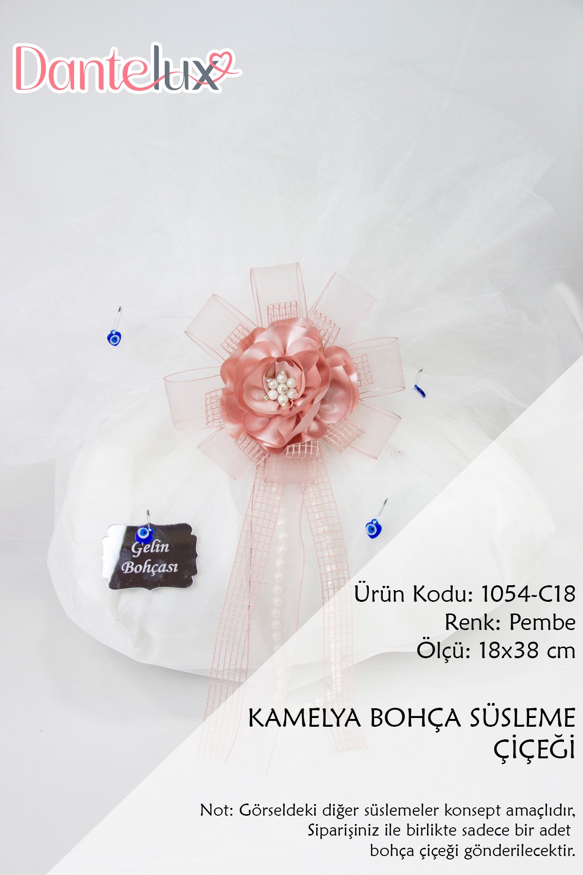 Kamelya Bohça Süsleme Çiçeği - PEMBE