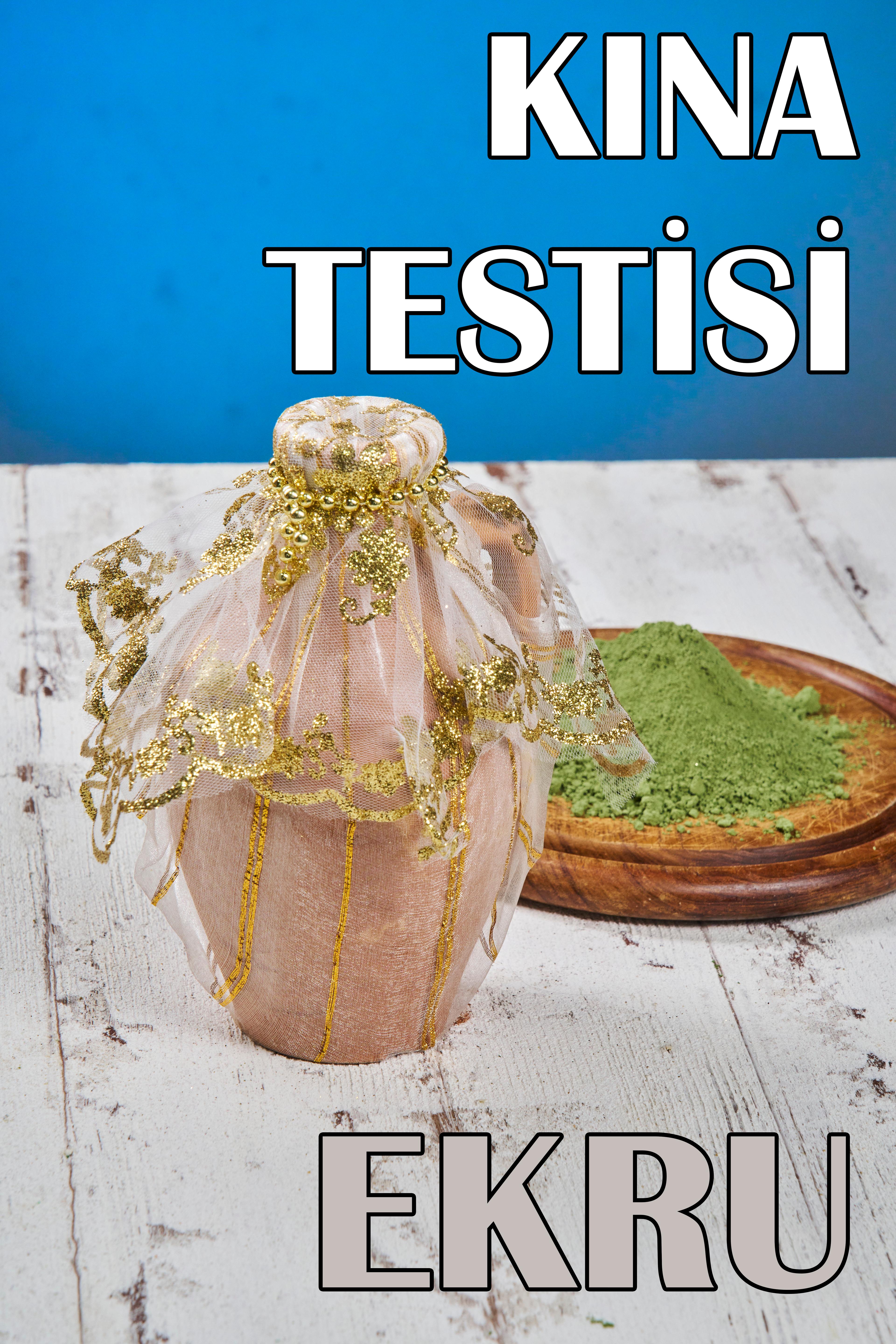 Süslü Kına Testisi (22x13 cm) - KREM