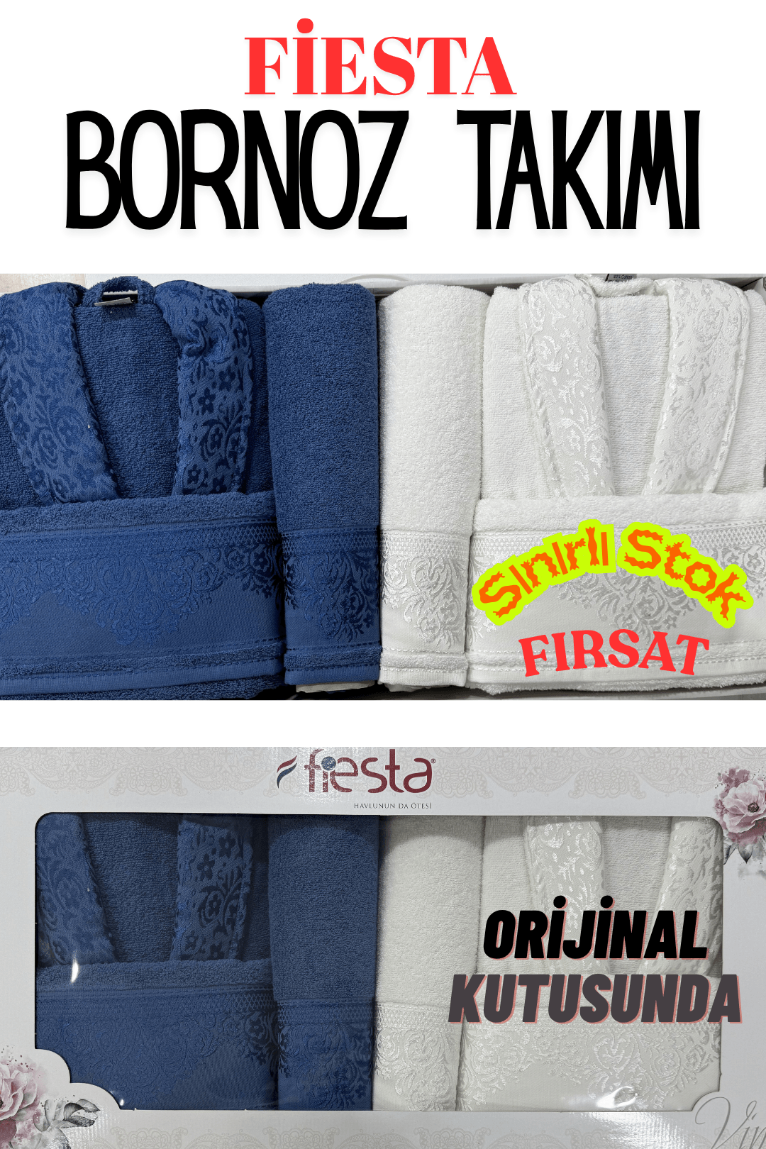 Fiesta Kampanyalı Bornoz Takımı - Özel Fiyat Sınrılı Stok - Ücretsiz Kargo - 9. Model
