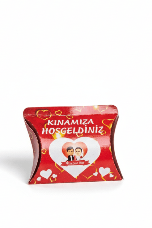 100 Adet Karikatür Kına - Dağıtmalık & Hediyelik Kına - KIRMIZI