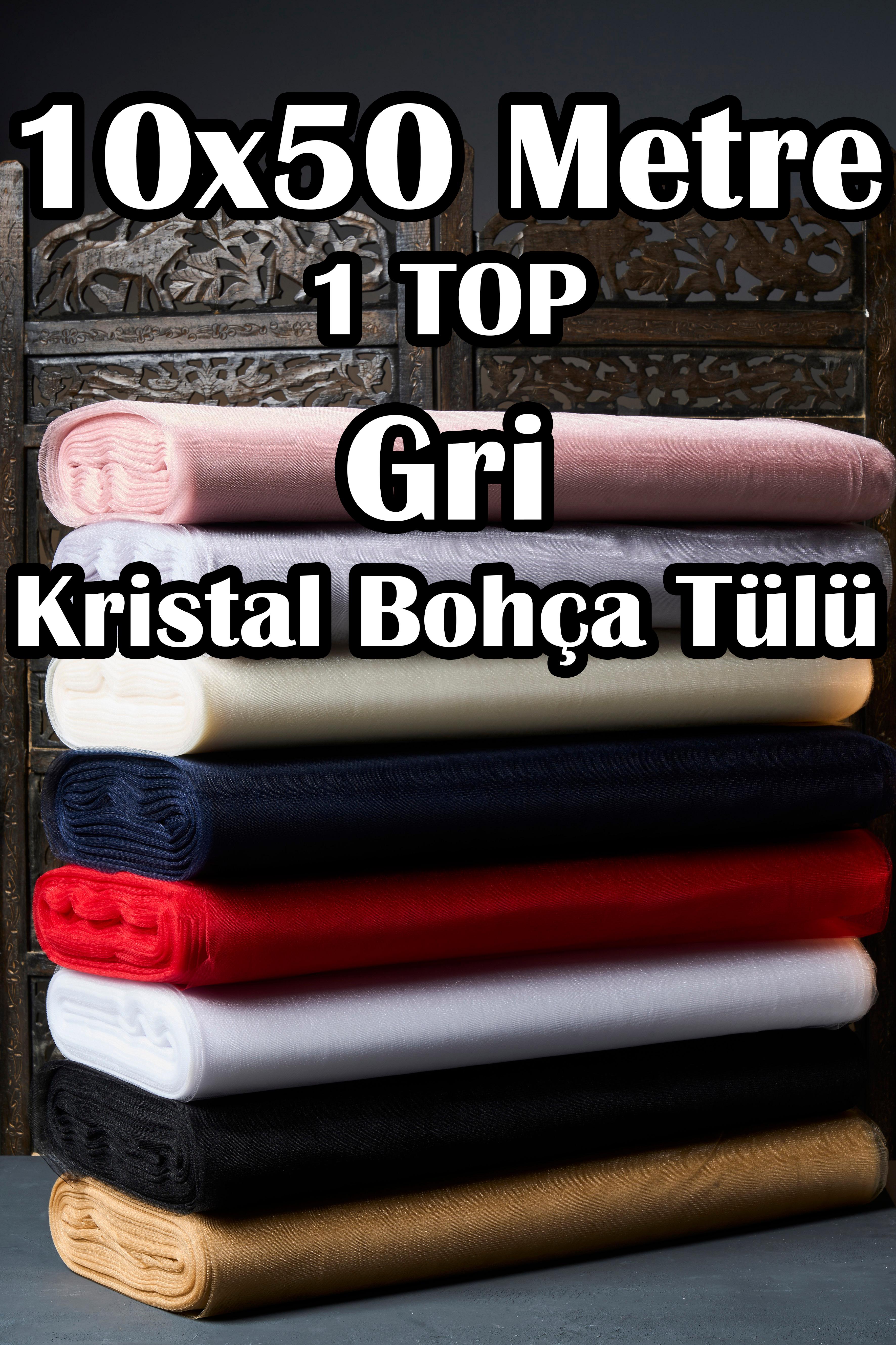 Çok Amaçlı Kristal Tül (Bohça Tülü) 3x50 Metre (1 Top) - GRİ