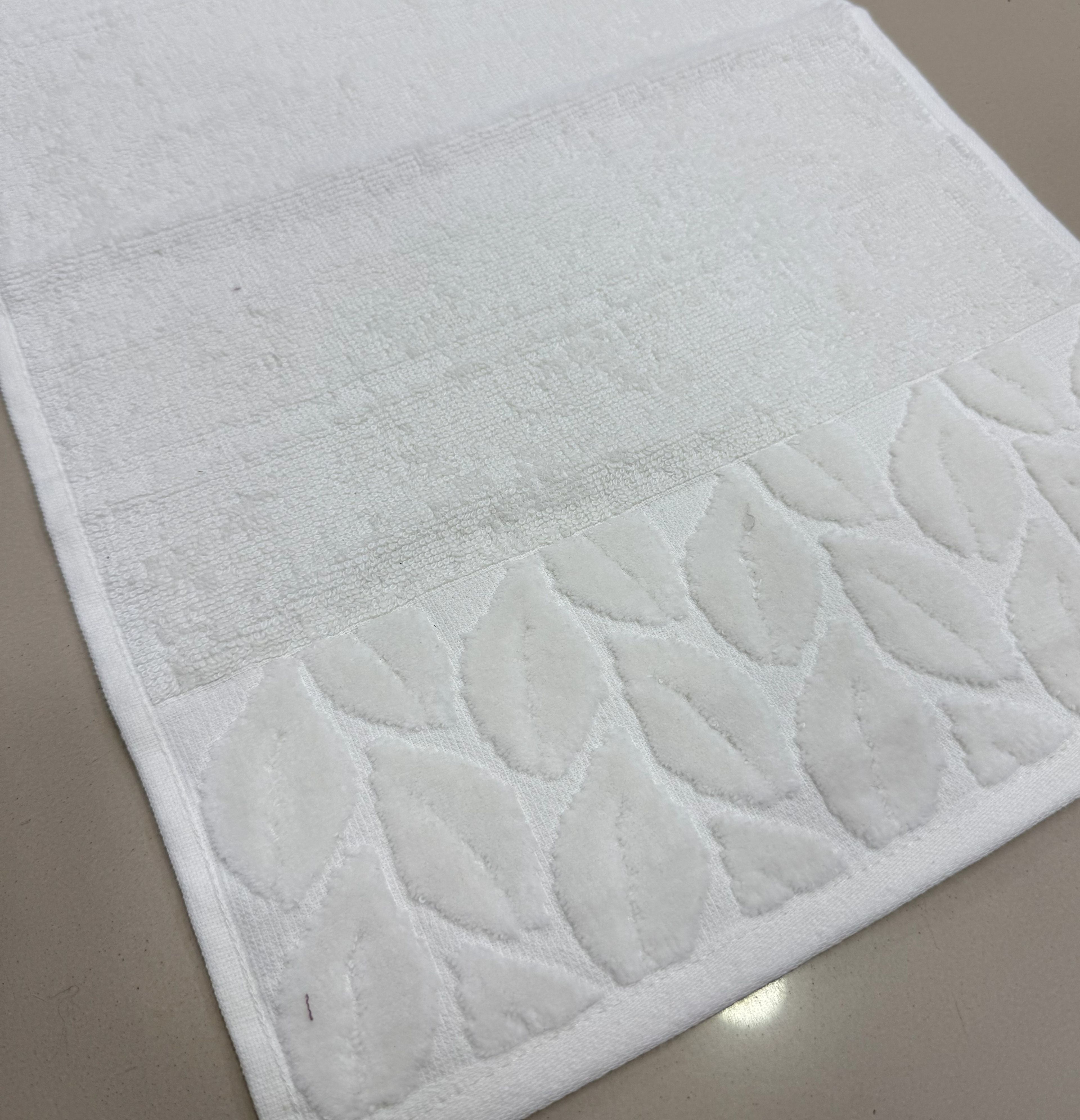 2 Adet Yaprak Motifli Pamuklu Mutfak Havlusu (30x50 cm) %100 Pamuk