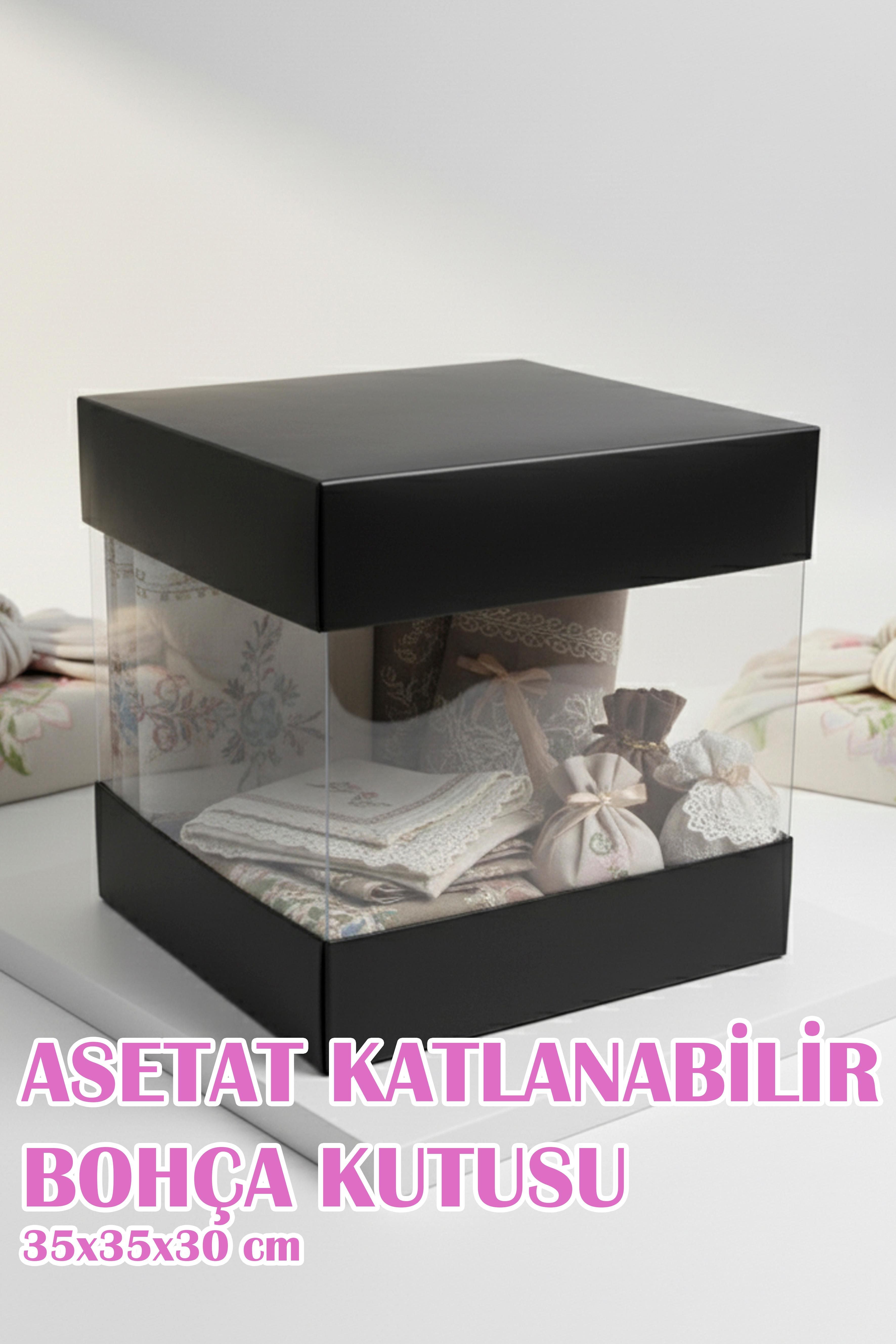 Asetat Çeyiz Kutusu (Şeffaf - Katlanabilir - Pratik Kurulum) - Büyük Boy