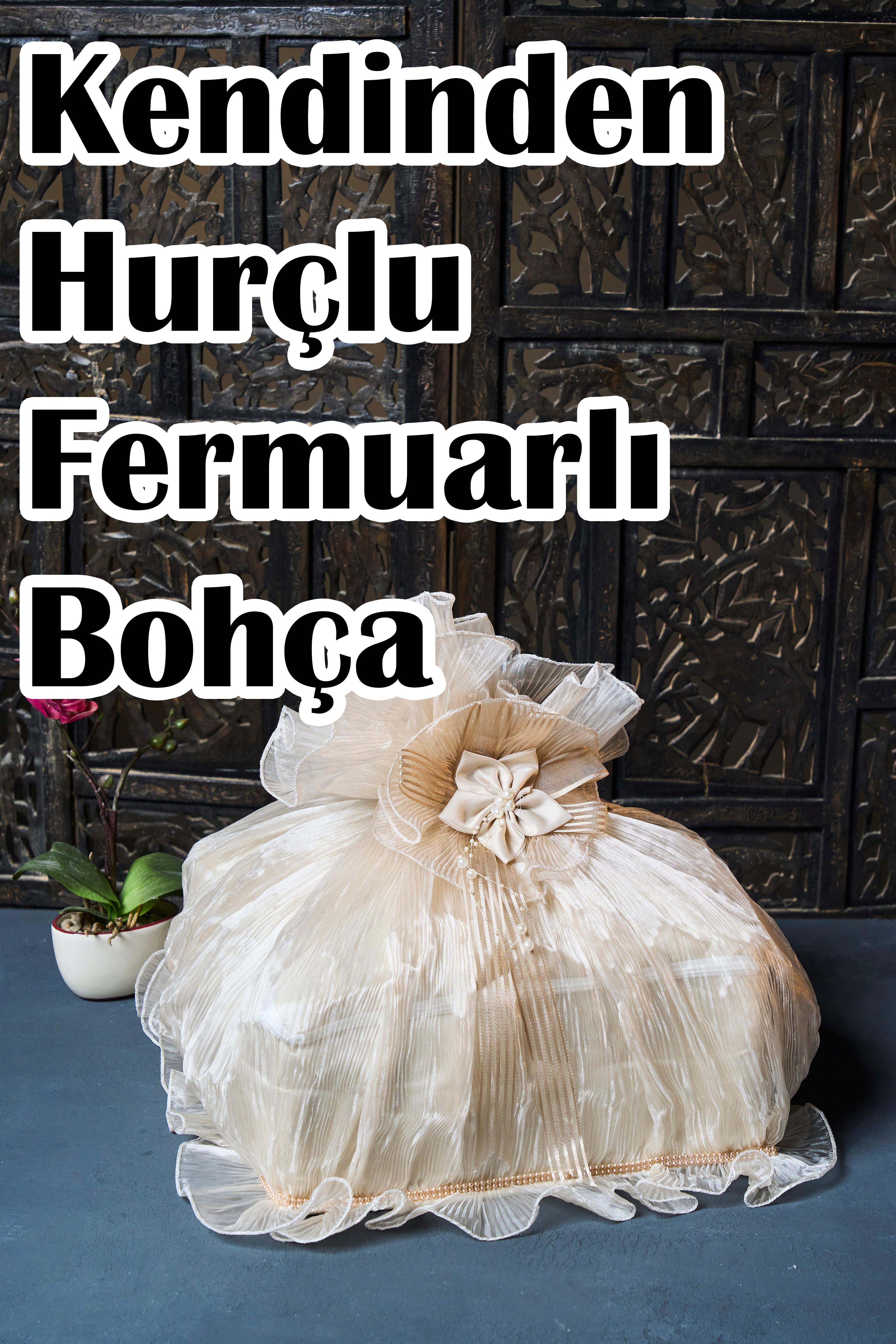 Kendinden Hurçlu Fırfırlı Büzgülü Özel Hurç - KAHVE