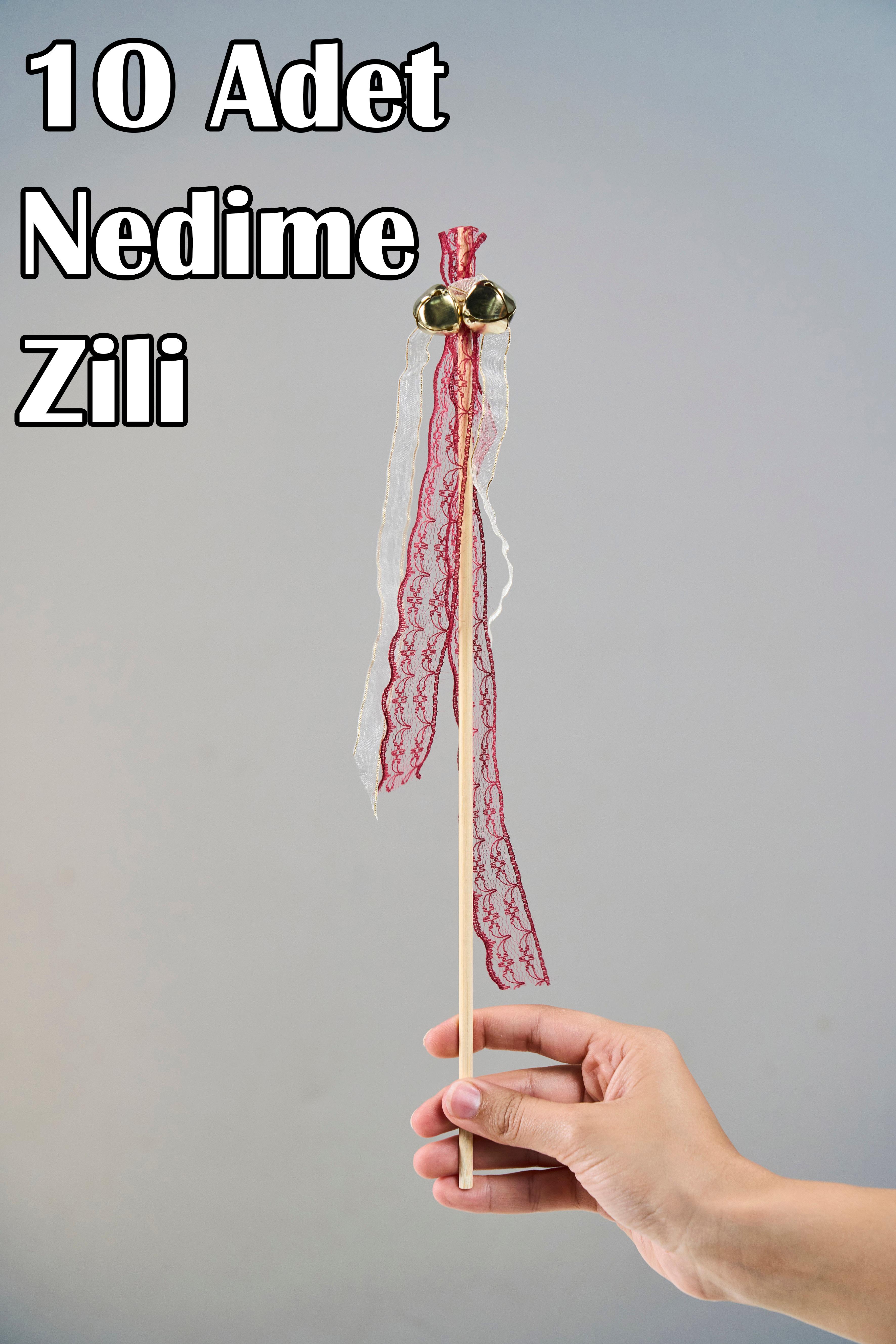 10 Adet Çubuklu Nedime Zili - BORDO