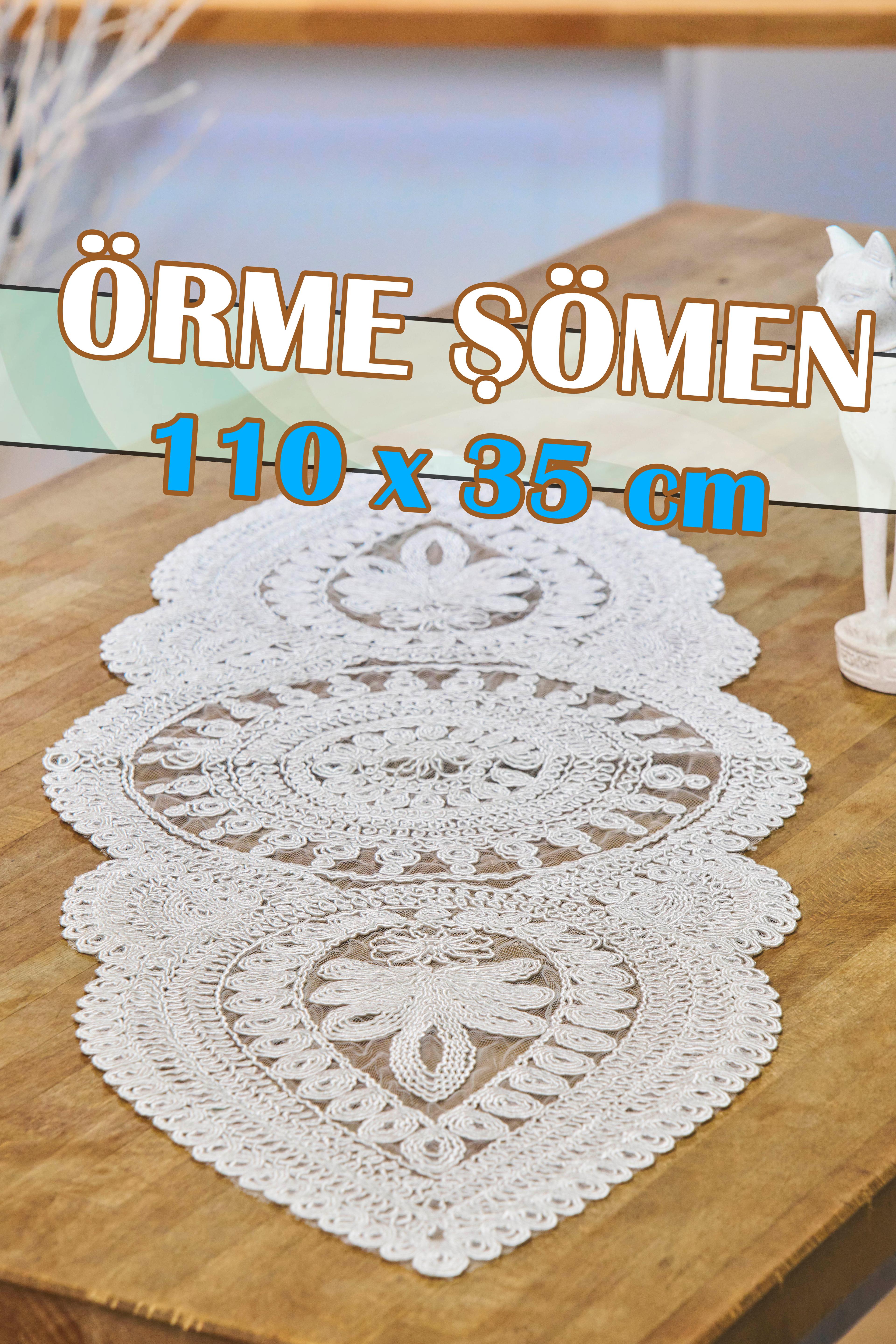 Viyana Örme Tek Şömen (110x35 cm) - EKRU