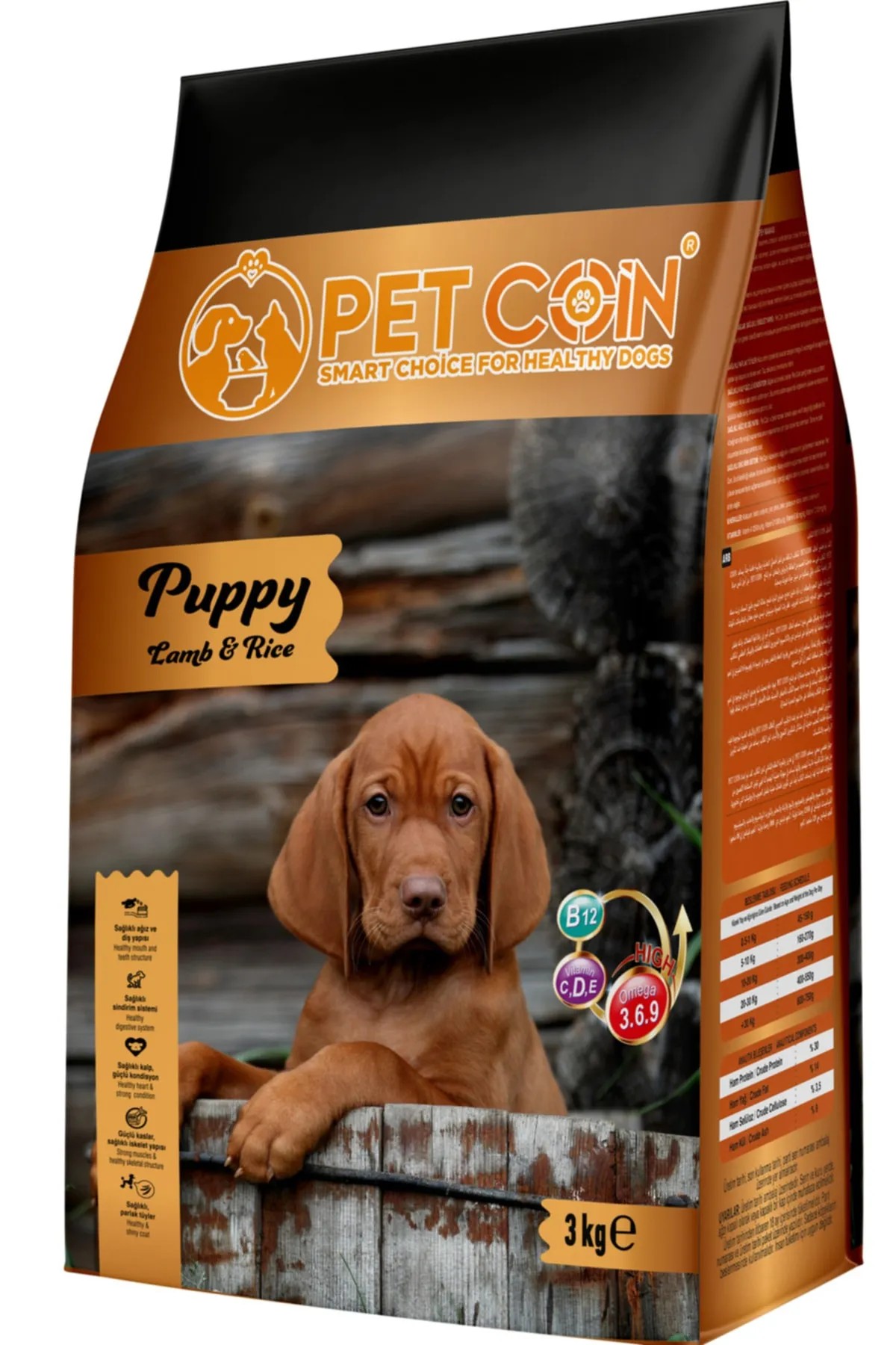 Petcoin 3 Kg Kuzu Etli Yavru Köpek Maması