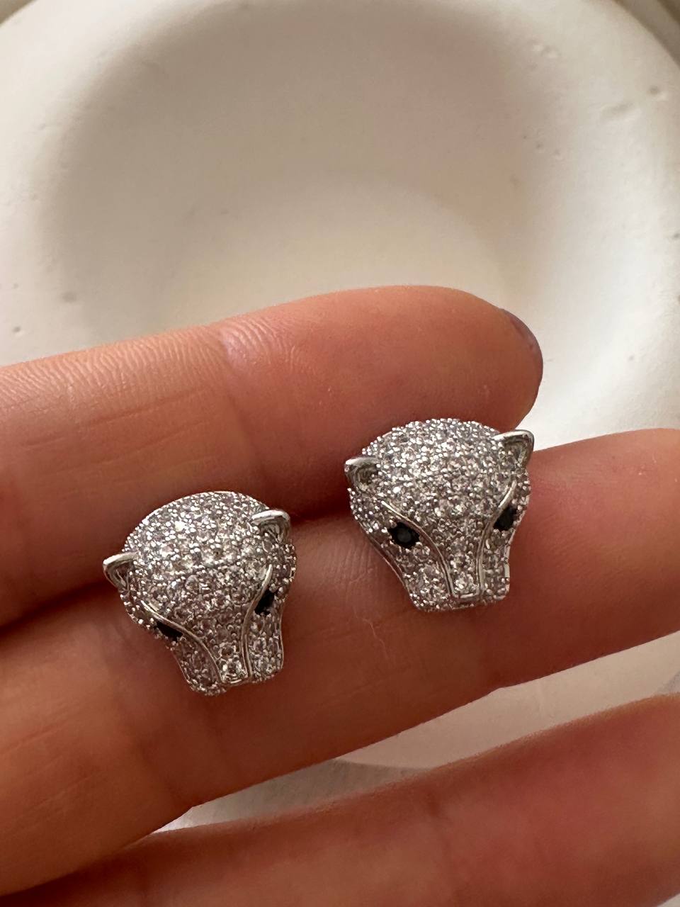 Vip Seri 925 K Gümüş Kaplama Zirkon Taşlı Aslan Figürlü Küpe