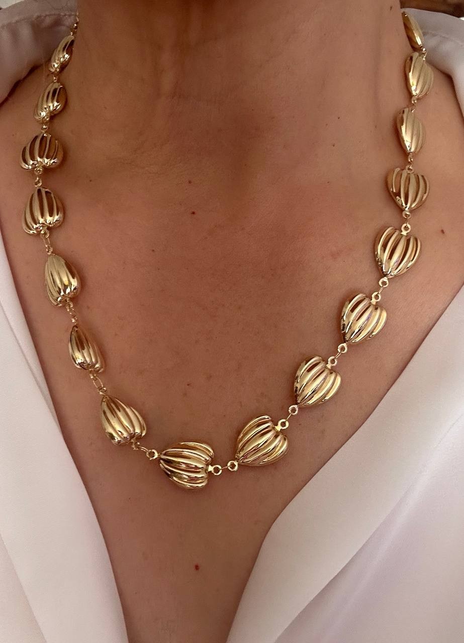 Vip Çelik Gold Renk Lazer Kesim Kalp Figürlü Kolye Uzunluk 45 cm 50 cm. Kalınlık 1,5 cm.