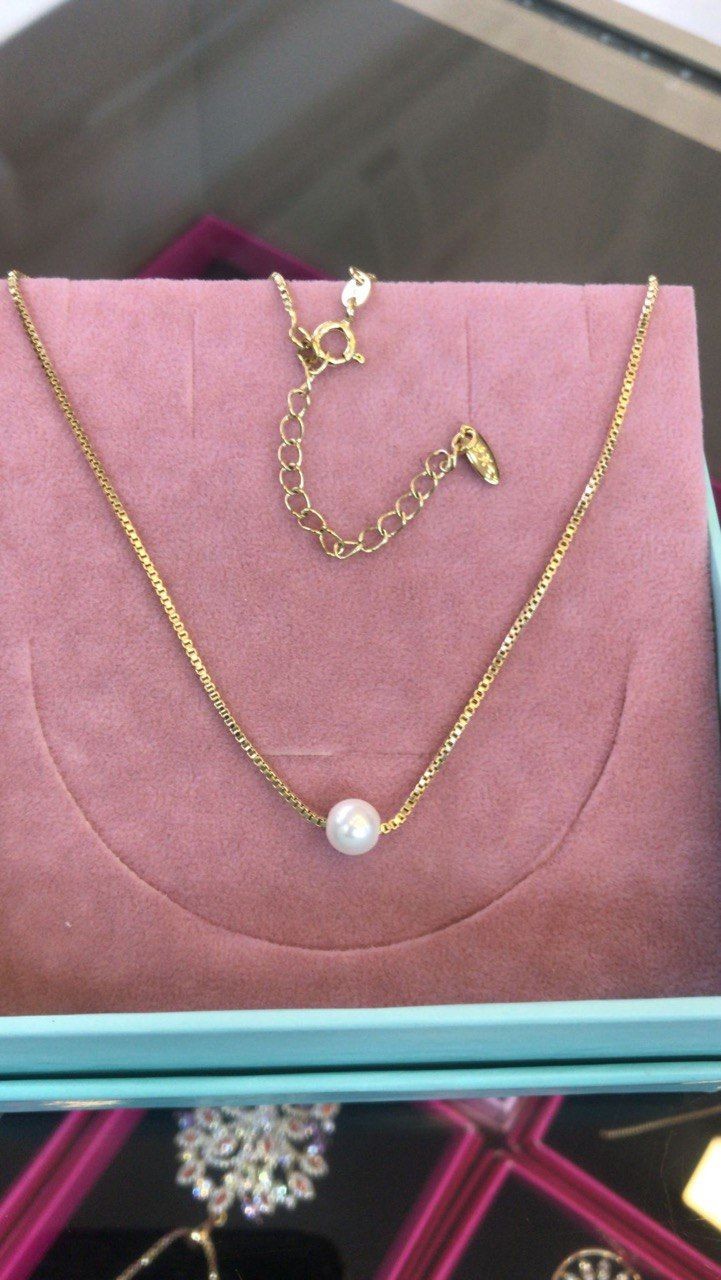 Vip Çelik Gold Renk İnci Detaylı Kolye Uzunluk Min. 45 cm. Max. 50 cm.
