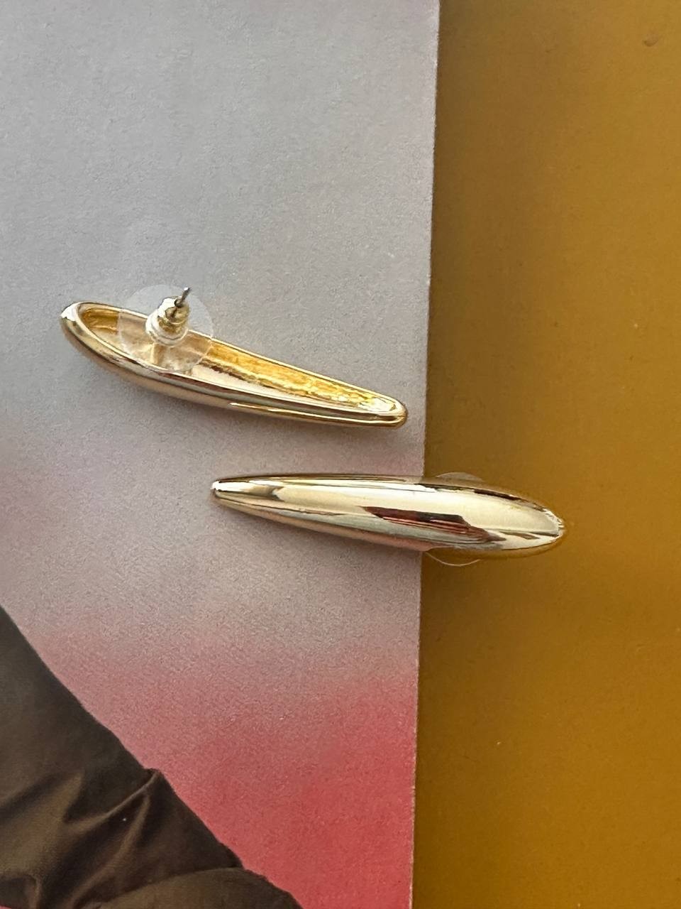 Vip Çelik Gold Renk Premium Seri Antialerjik Küpe Uzunluk 4,5 cm.