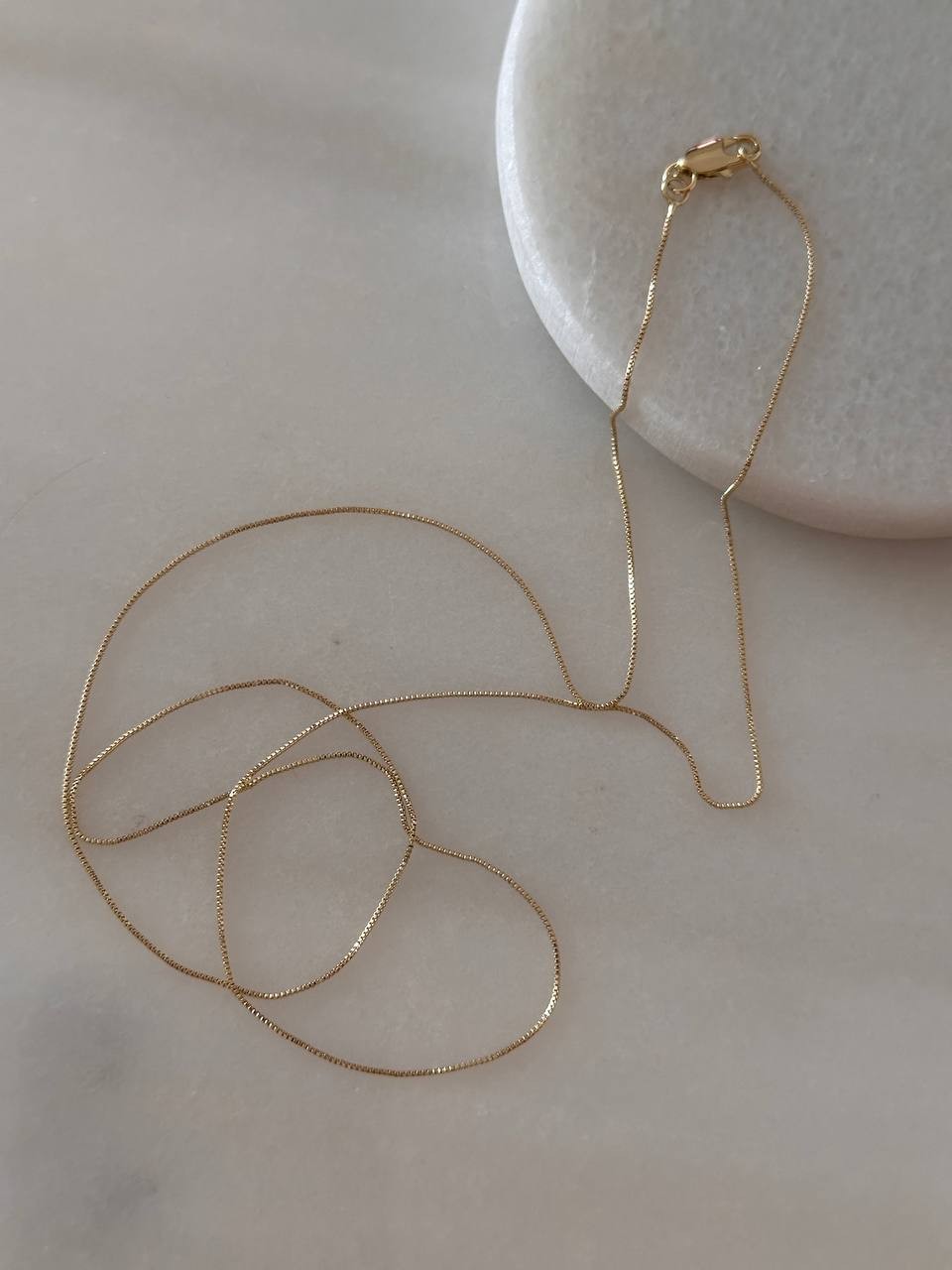 Vip Çelik Gold Renk İnce Zincir Kolye Uzunluk 60 cm.