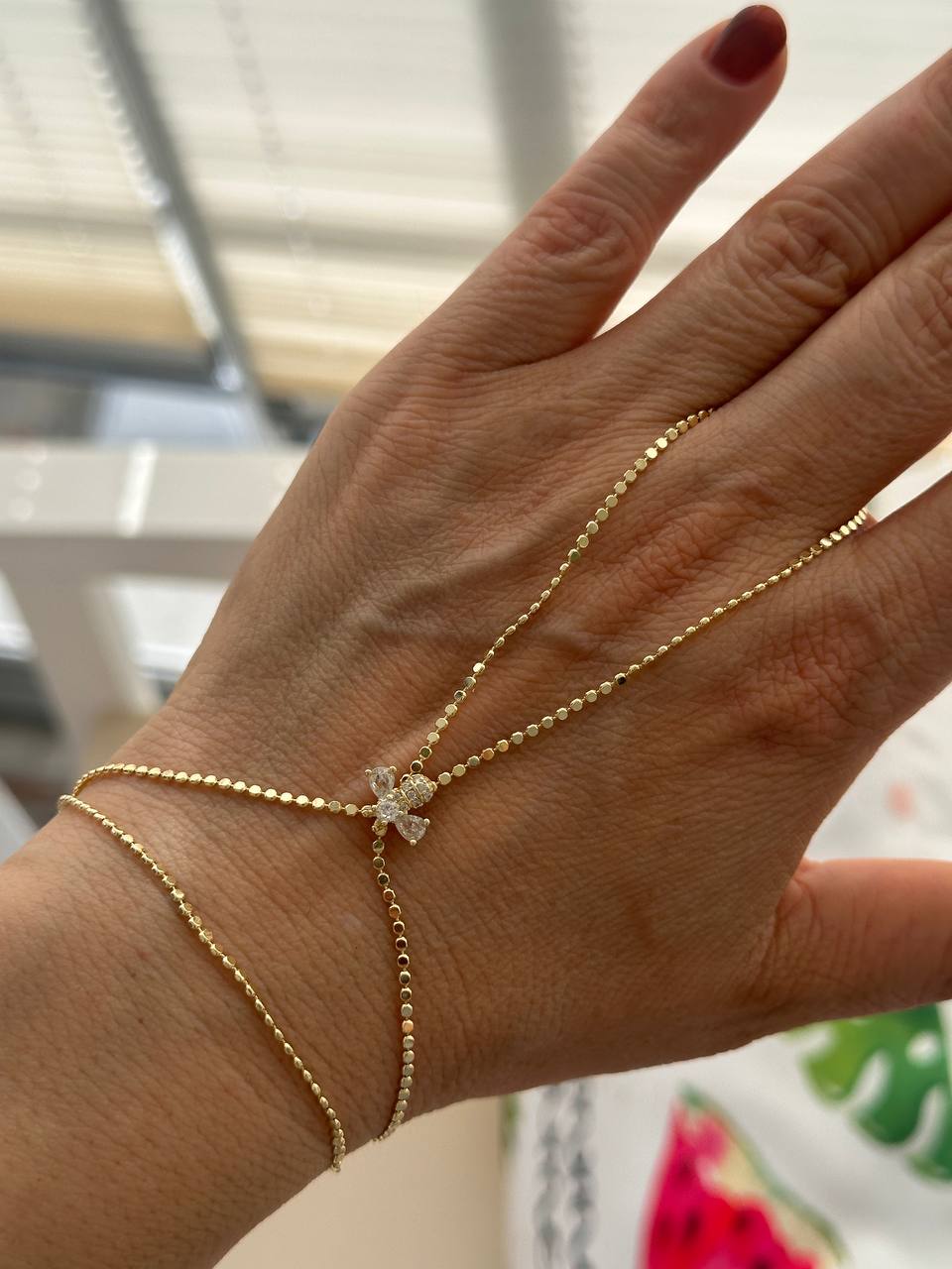 Gold Renk Zirkon Taşlı Pul Zincirli Arı Figürlü Rodyum Kaplama Şahmeran Bileklik