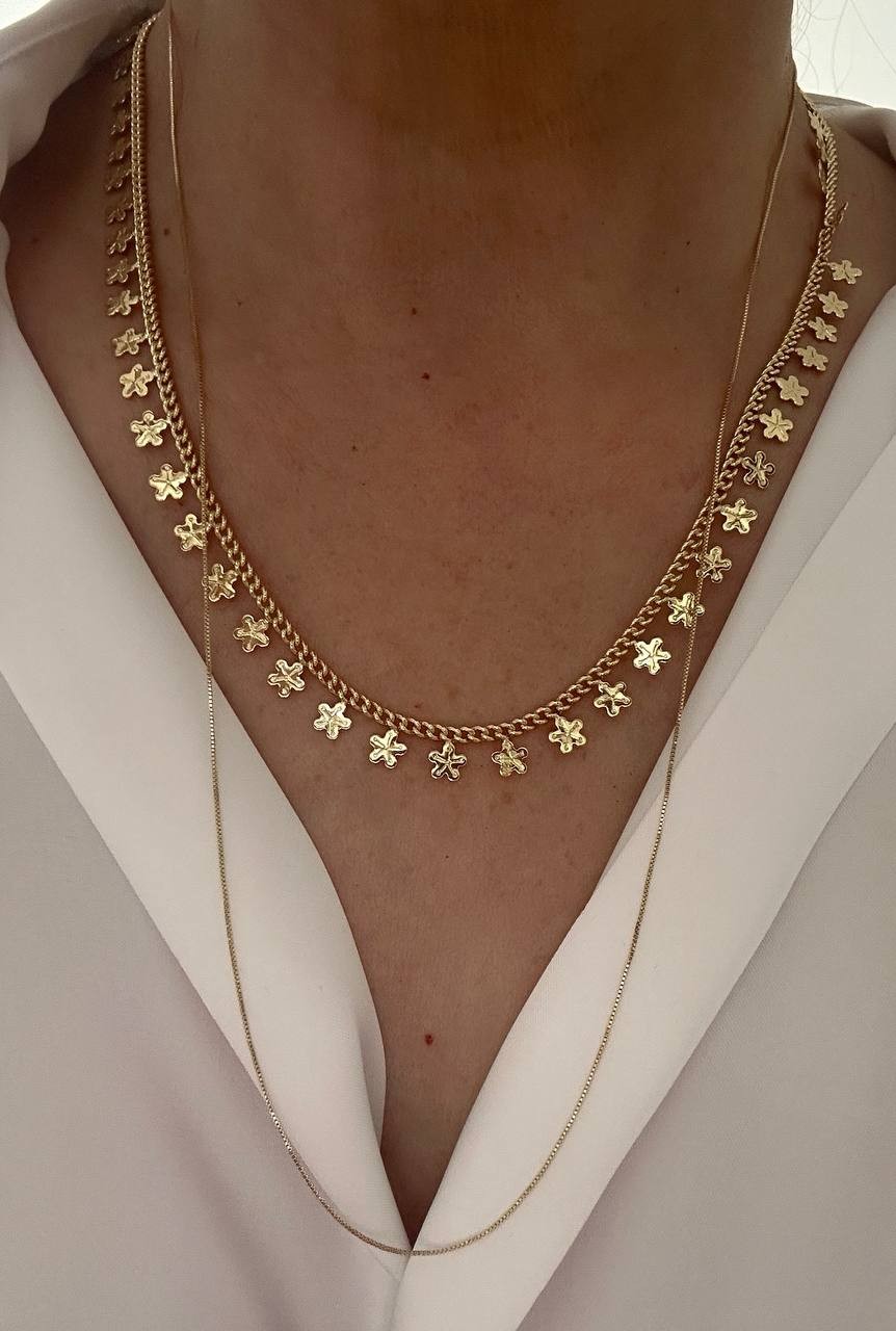 Vip Çelik Gold Renk İnce Zincir Kolye Uzunluk 60 cm.