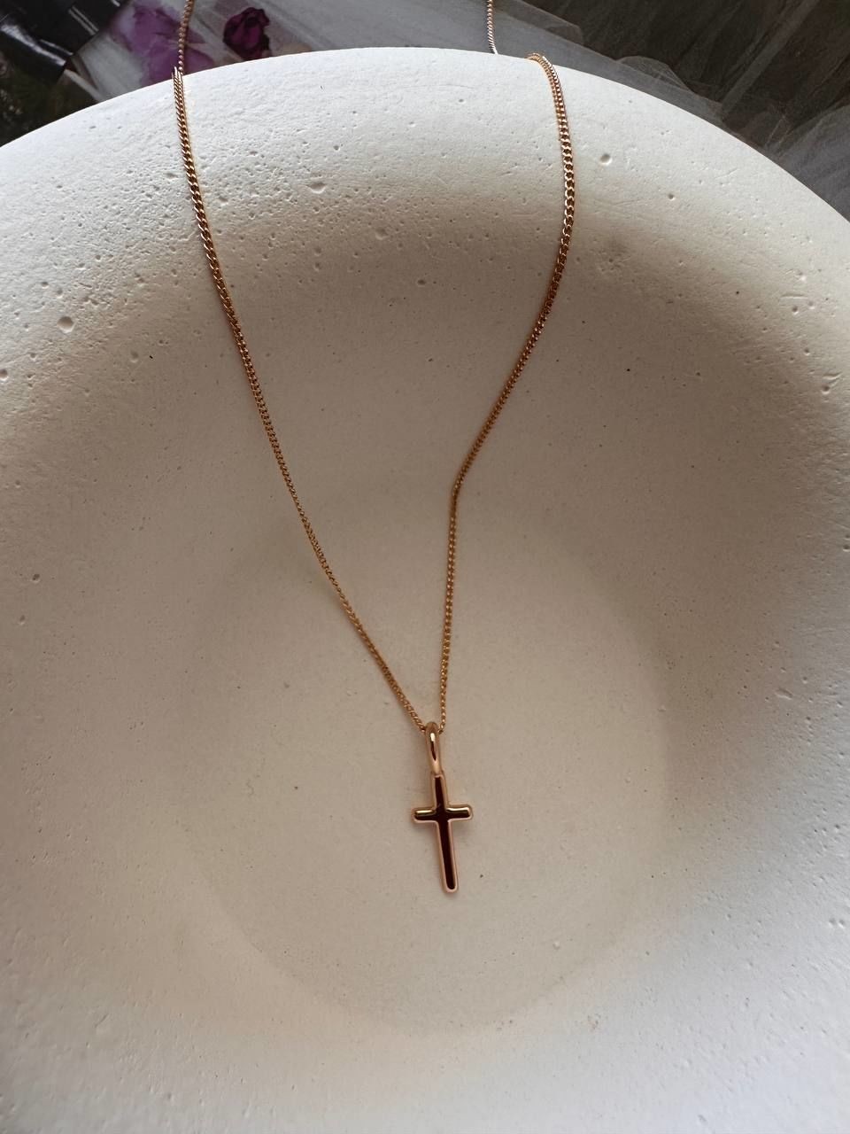 Vip Çelik Gold Renk Antialerjik Haç Figürlü Kolye Uzunluk 45 cm. Uç Uzunluk 1,5 cm.