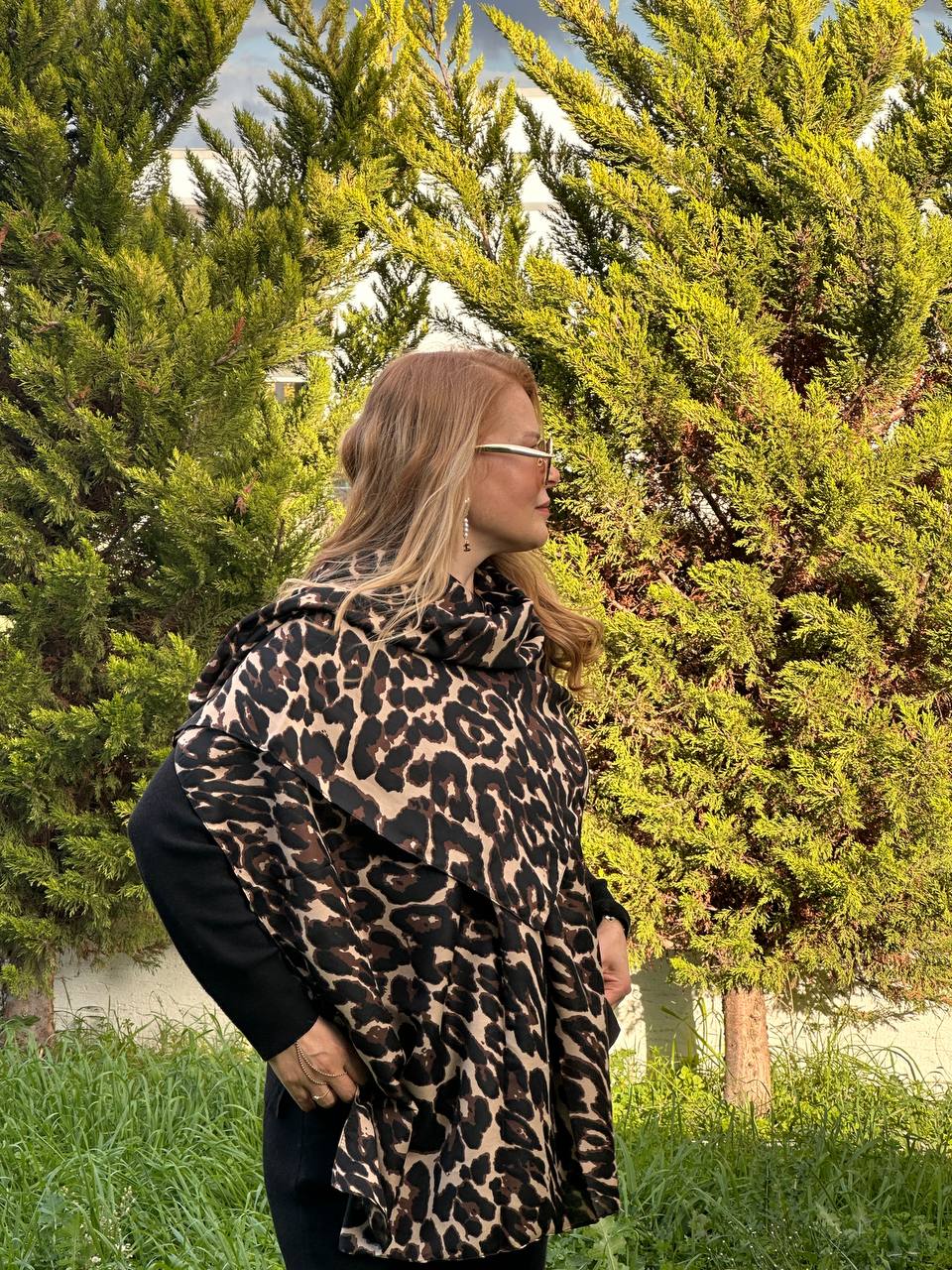 Renkli Desenli Lüks Pamuklu Kumaş Şal 180 cm. x 85 cm.