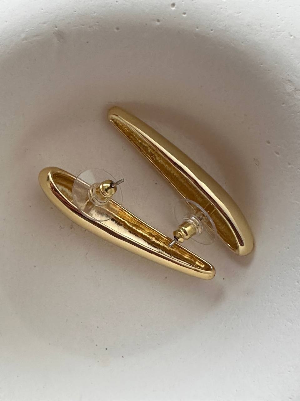 Vip Çelik Gold Renk Premium Seri Antialerjik Küpe Uzunluk 4,5 cm.