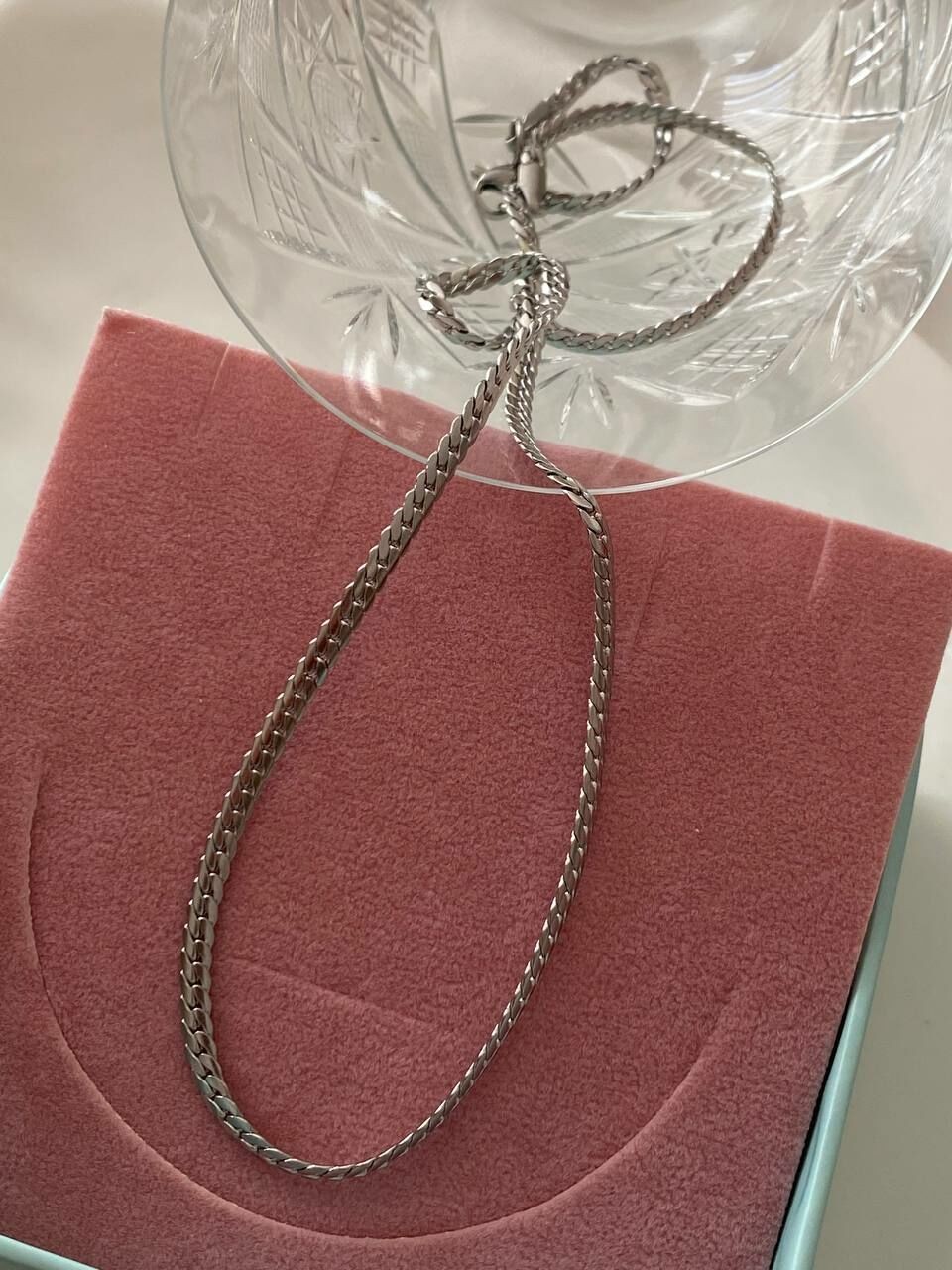 Vip Çelik Platin Renk Antialerjik Unisex Kolye Uzunluk 45 cm. Zincir Kalınlık 3 mm.