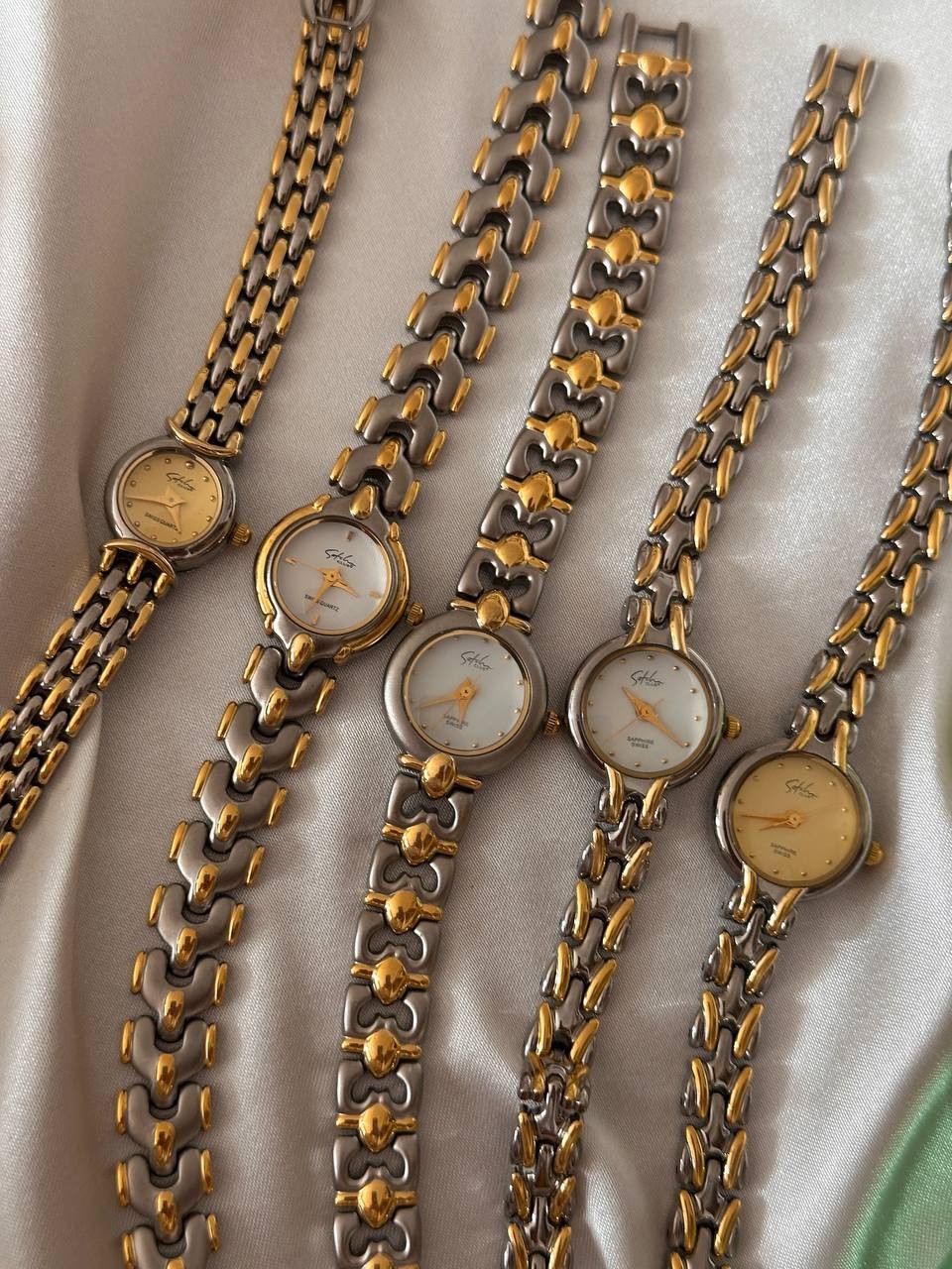 Vip Çelik Gold ve Gümüş Renkli Premium Seri Beyaz Kadranlı Kadın Kol Saati